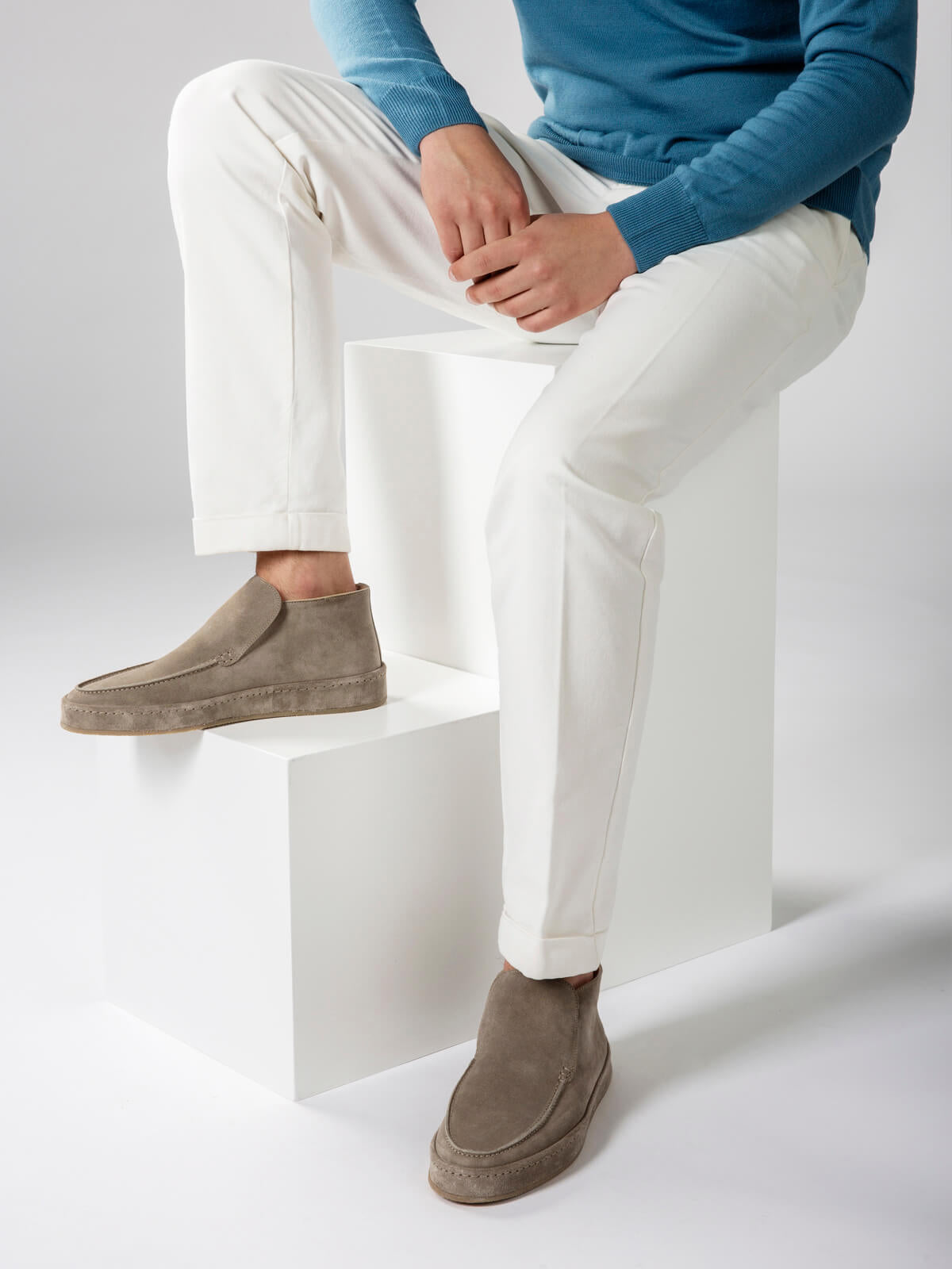 Mayfair Capitale City Suede Loafer Light Grey