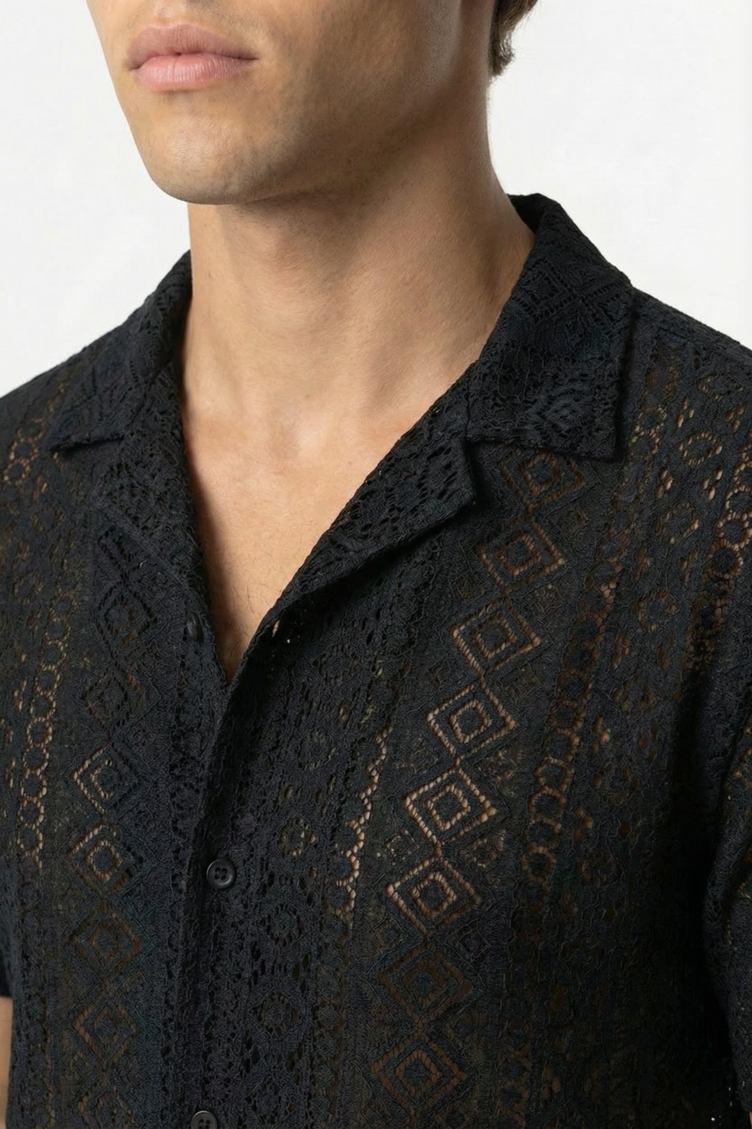 Mayfair Lace Linen Shirt Black