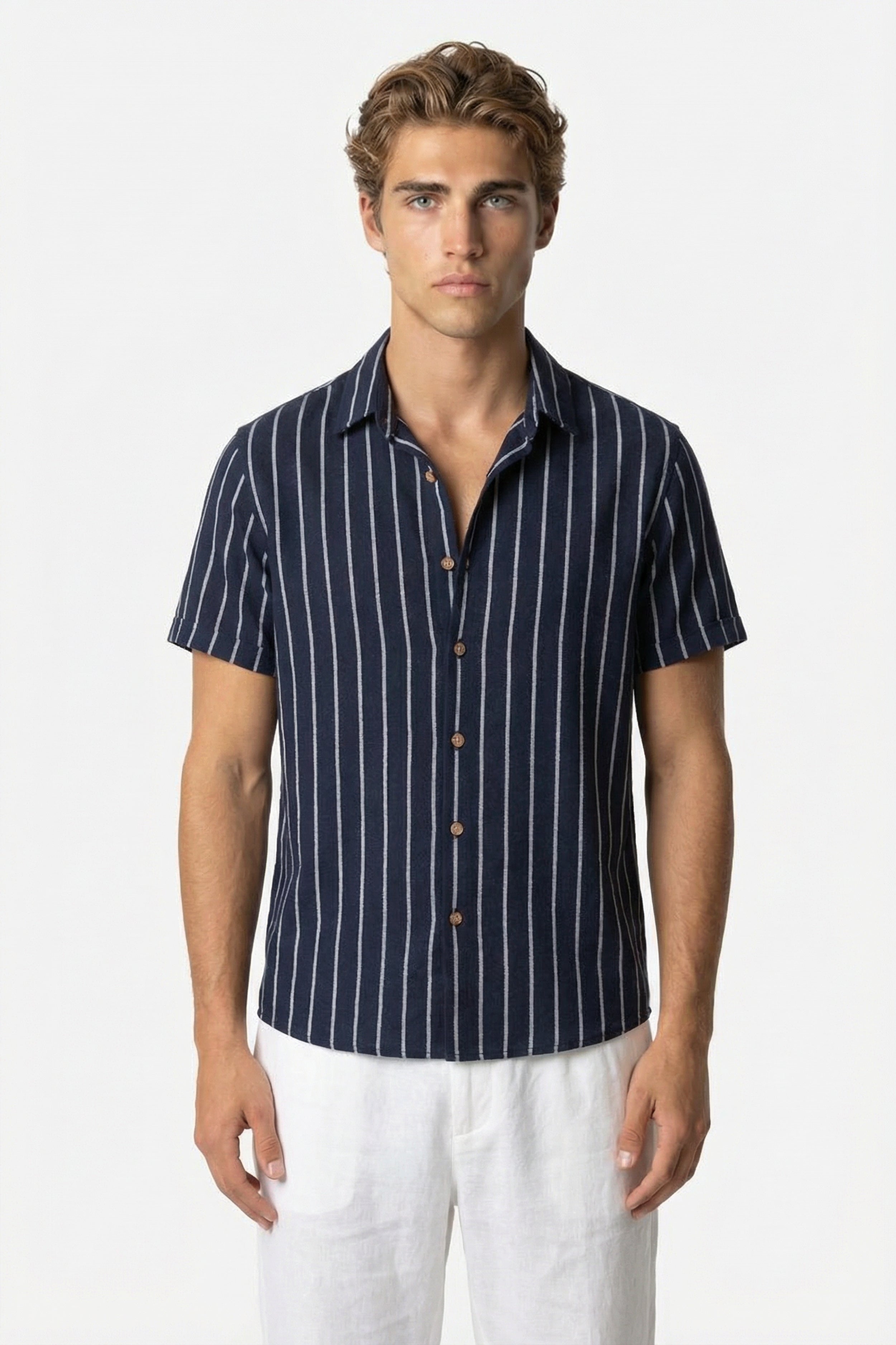 Riviera Stripe Shirt Navy
