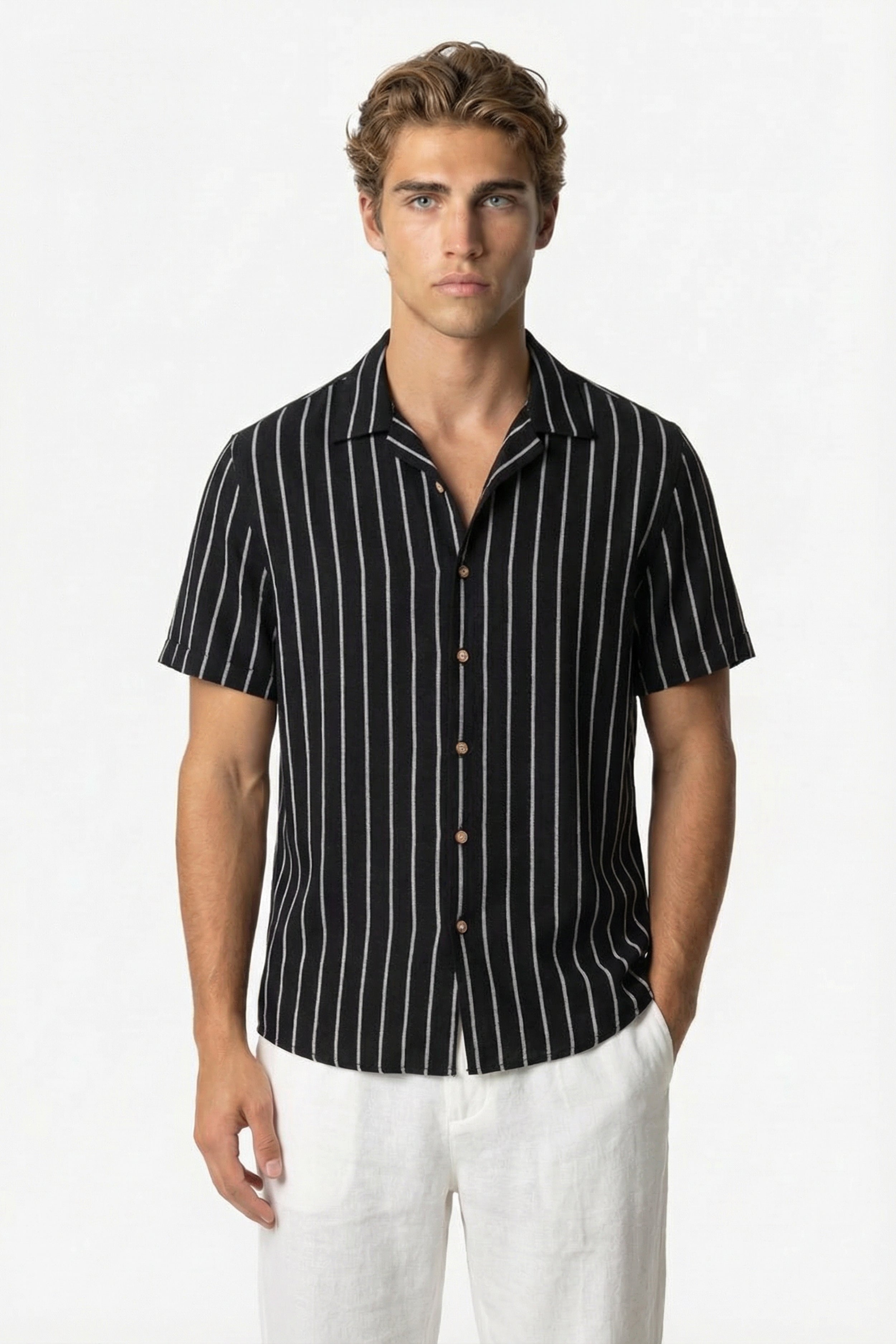 Riviera Stripe Shirt Black