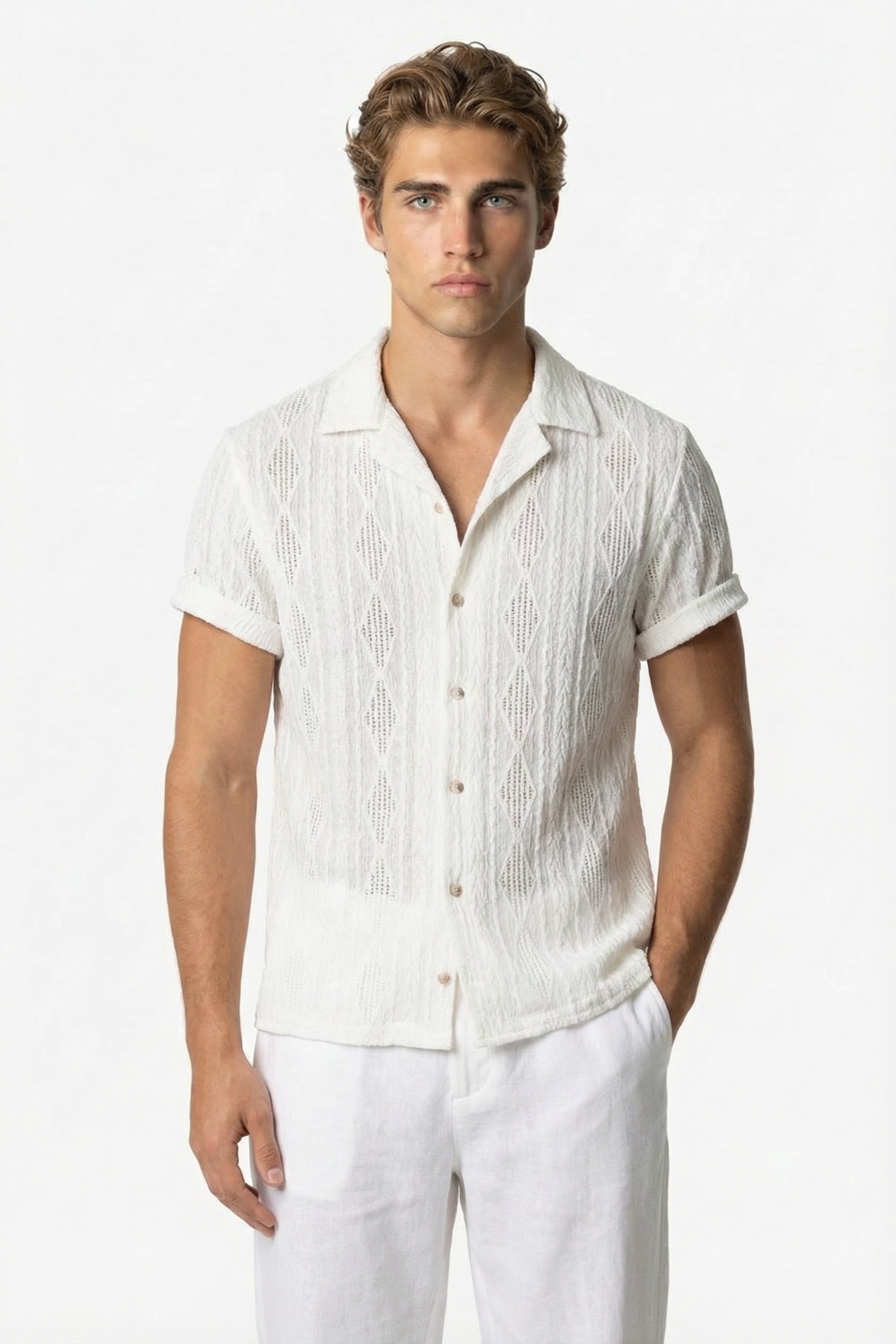 Mayfair Weave Shirt White