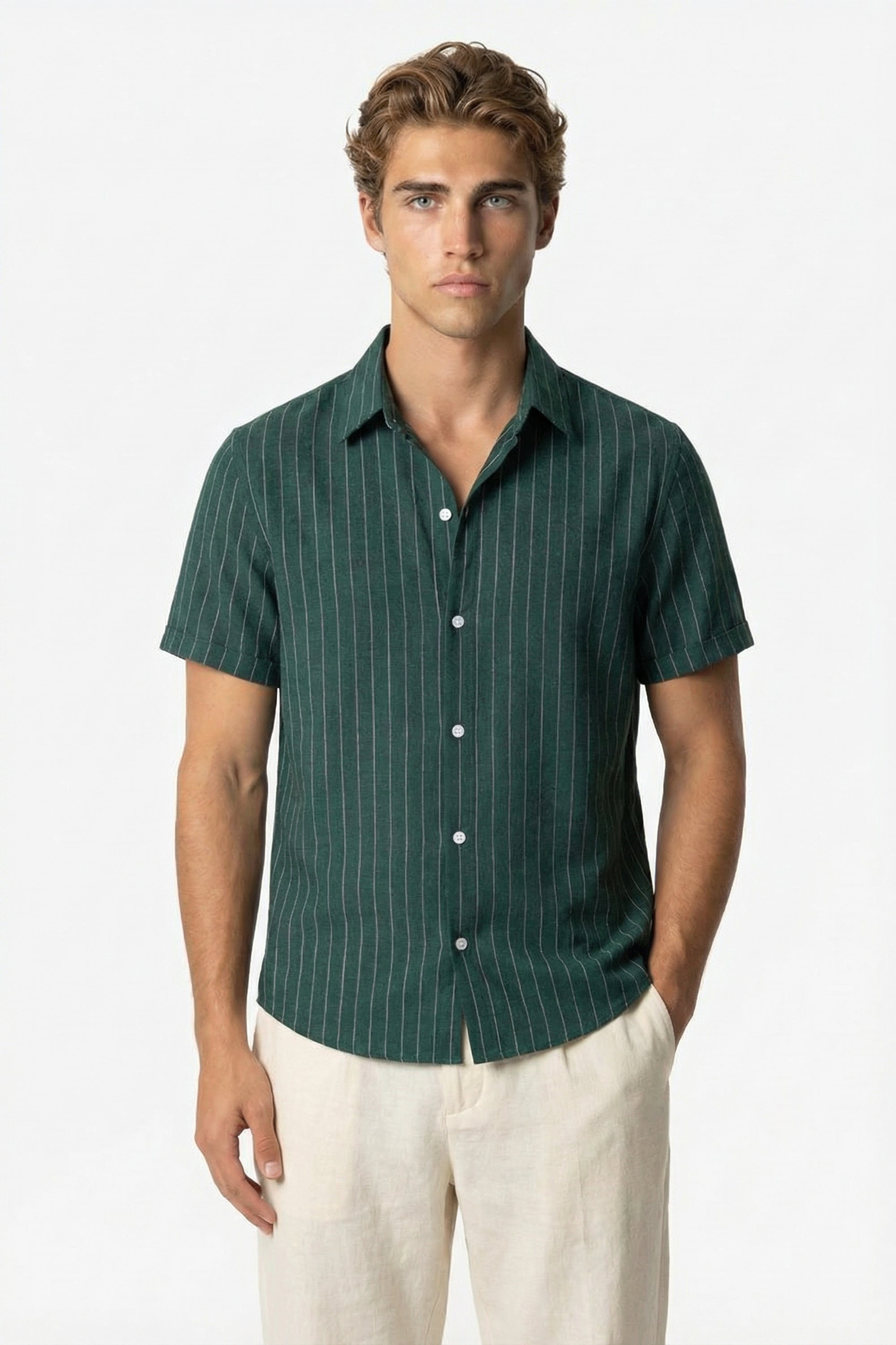 Mayfair striped button-up shirt Green