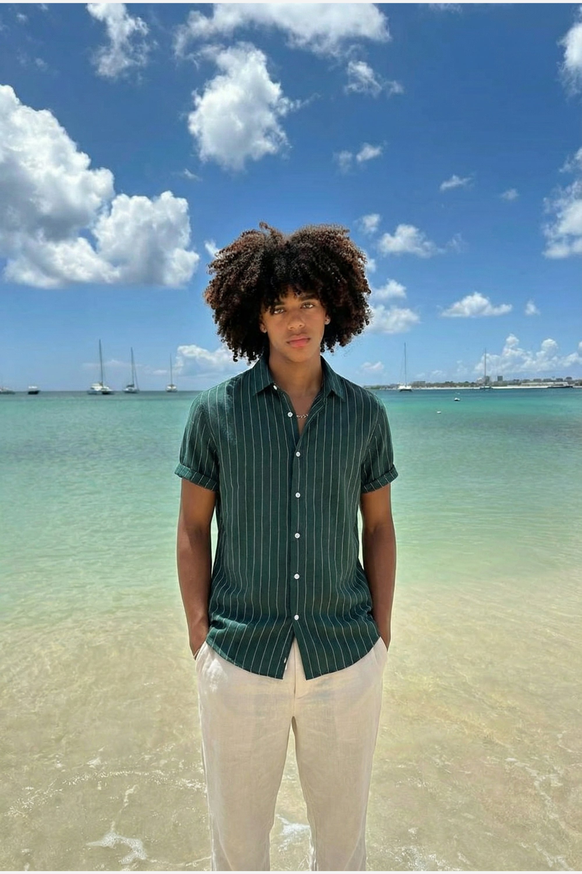 Mayfair striped button-up shirt Green