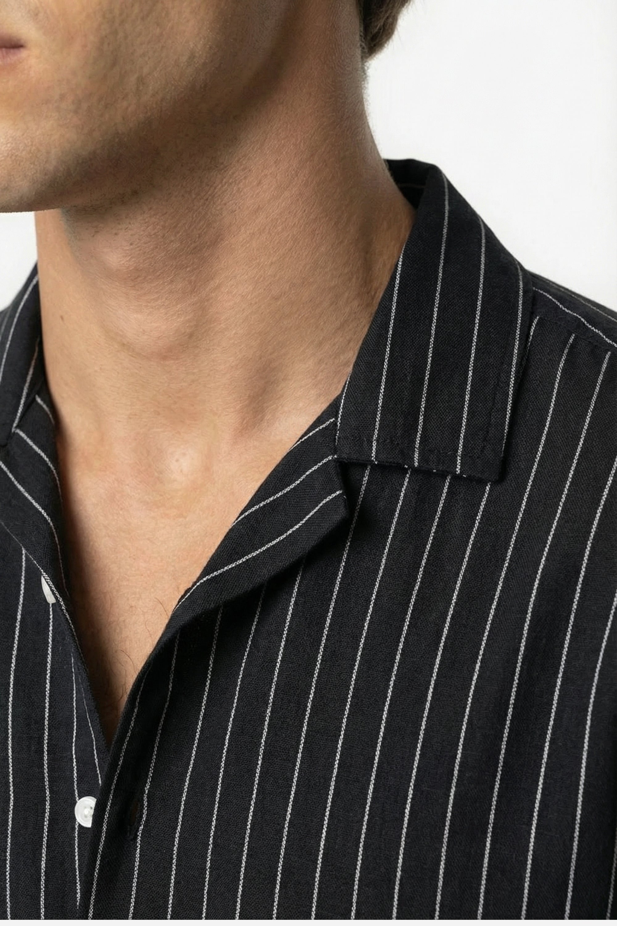 Mayfair striped button-up shirt Black