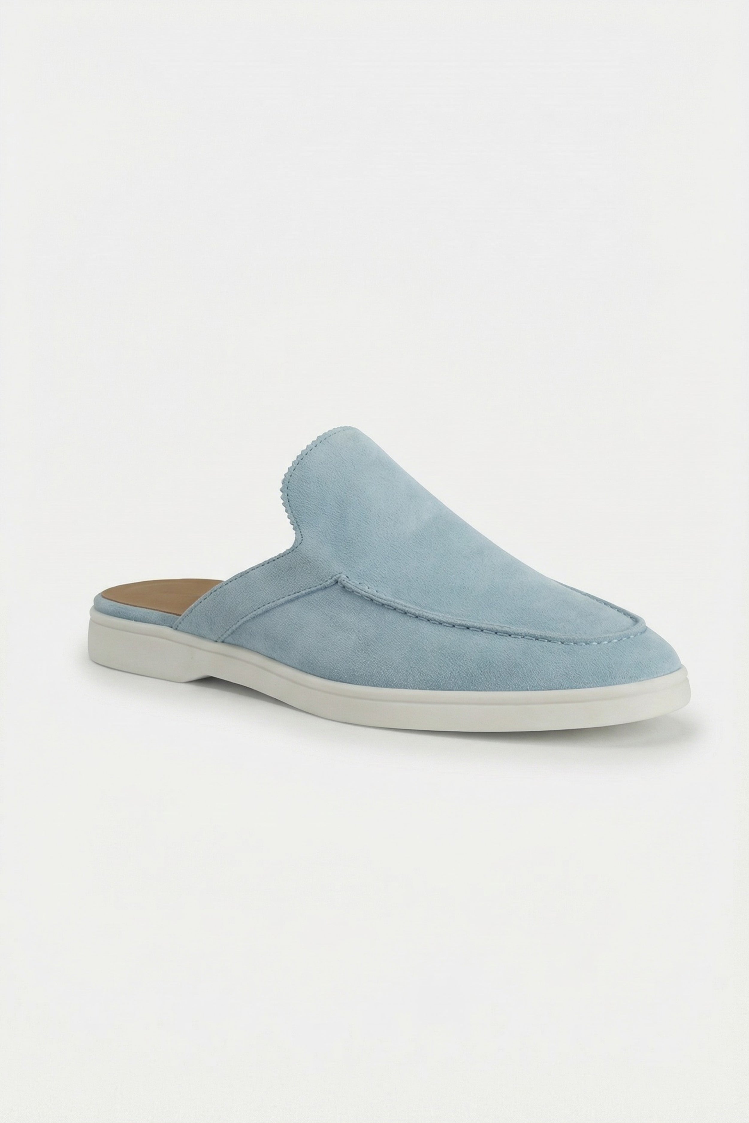 Positano Suede Mule Baby Blue