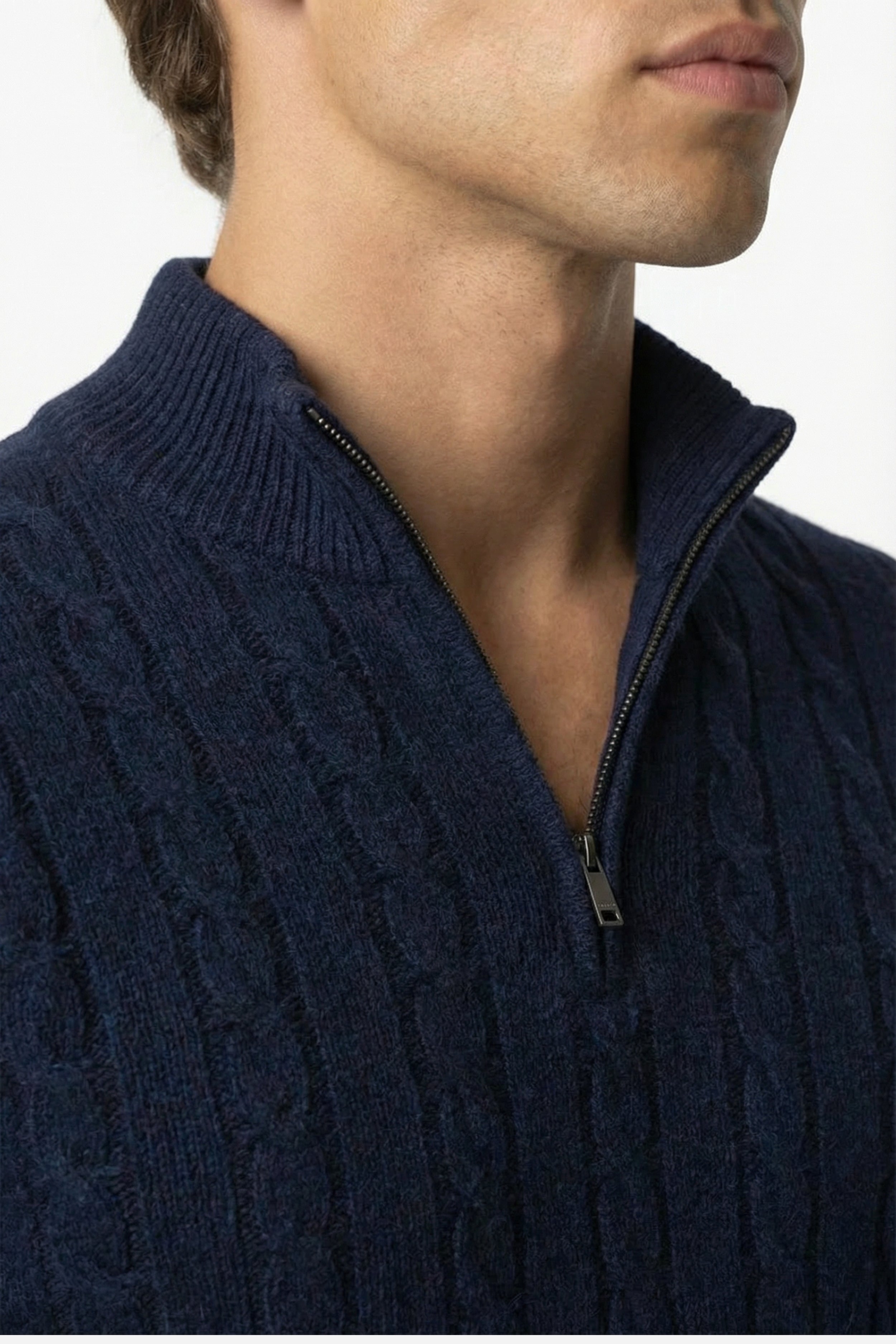 Kensington Cashmere Quarter Zip Navy