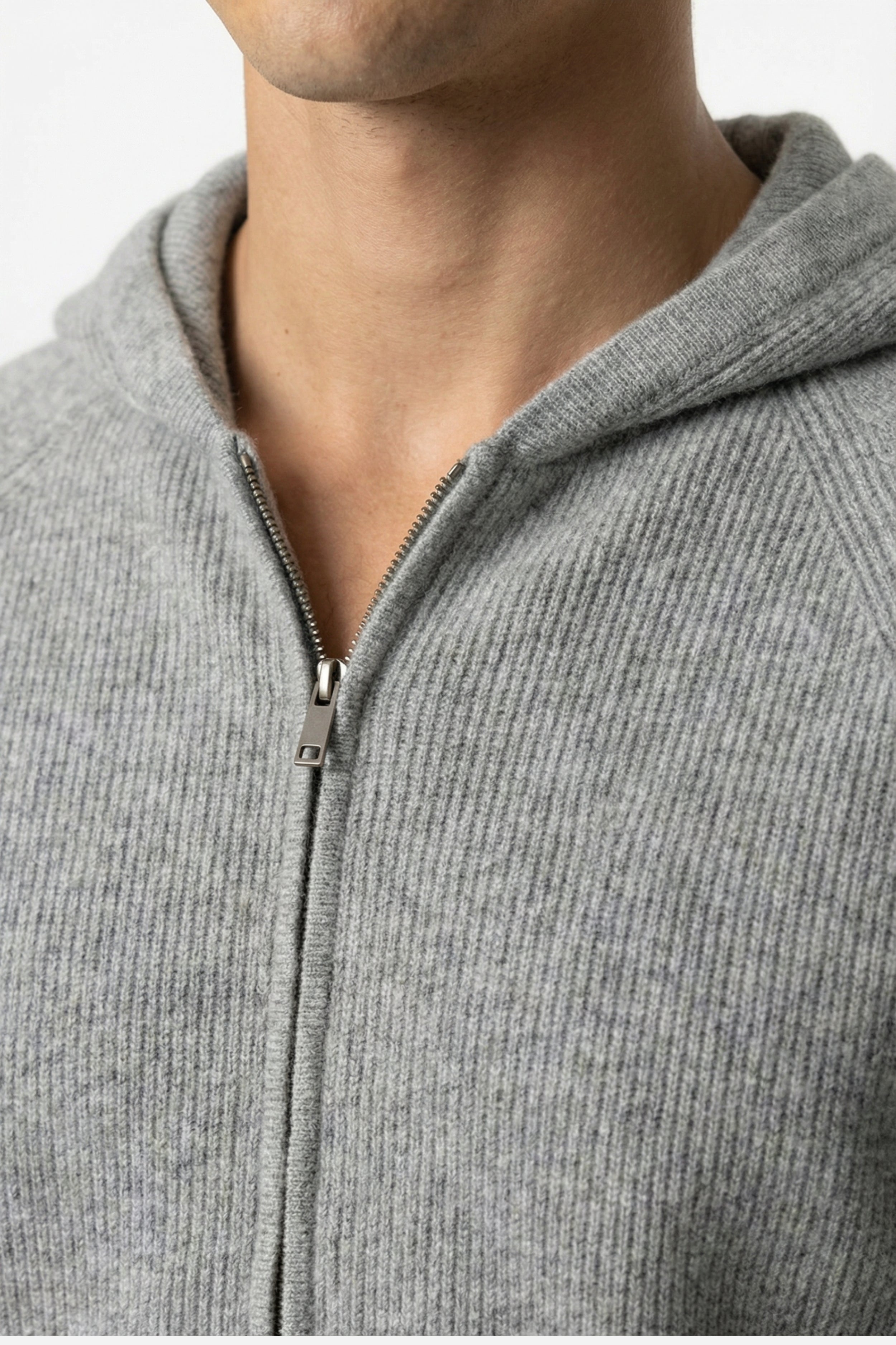 Ashford Cashmere Zip Cardigan Grey