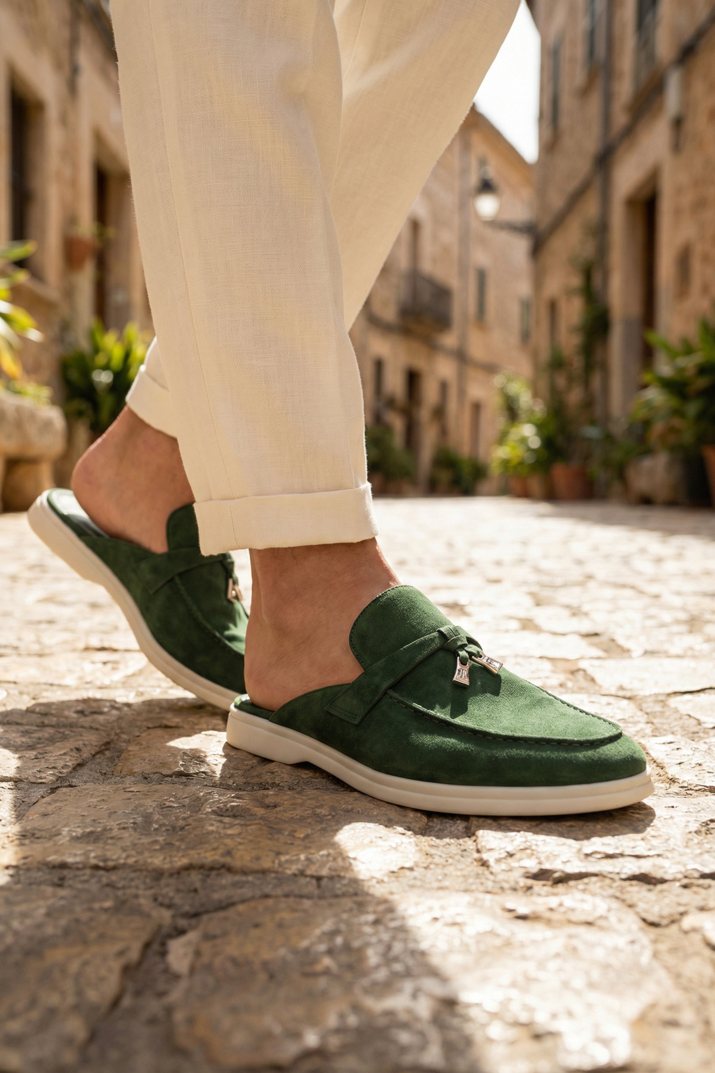 Portobello Suede Mule Green