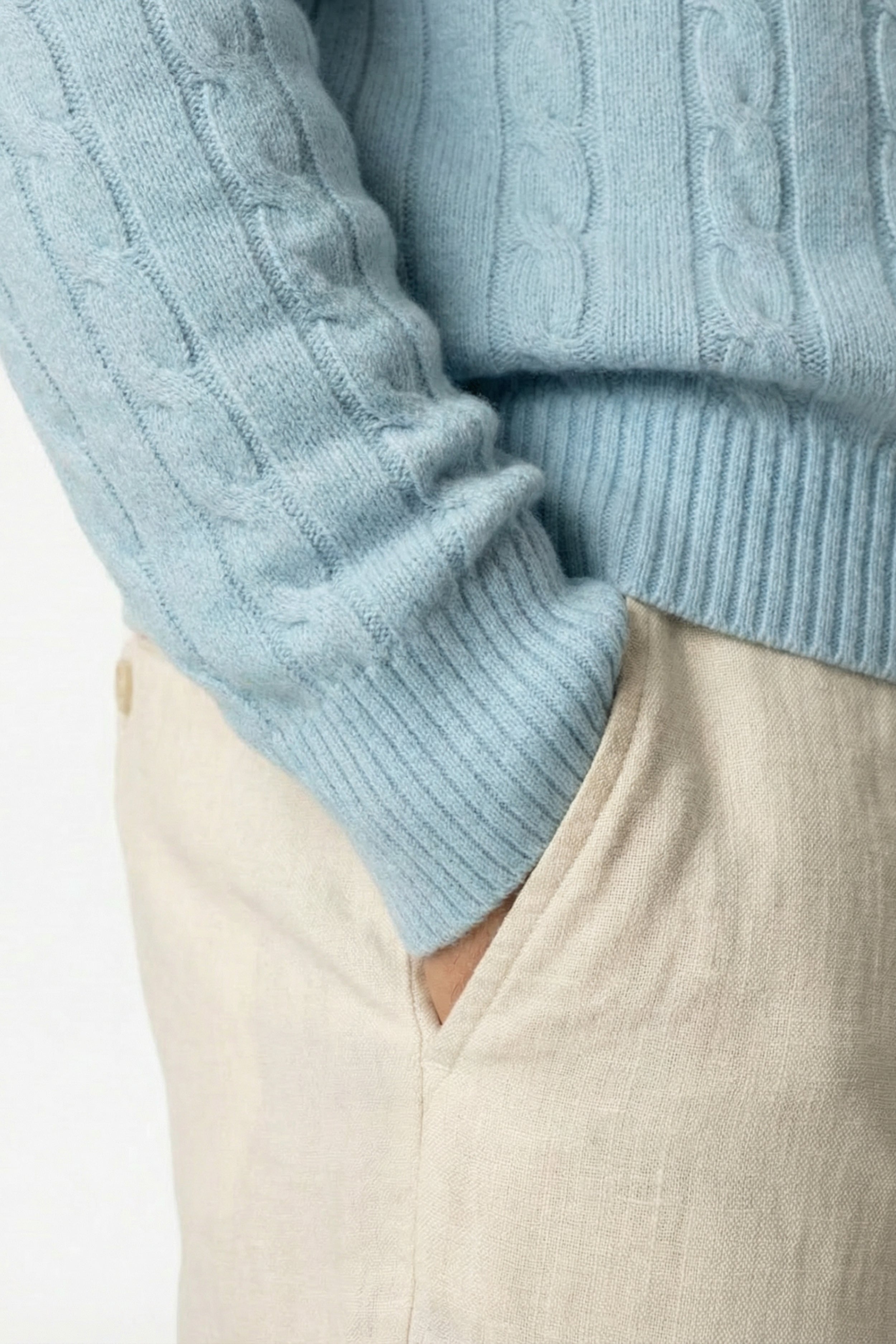 Kensington Cashmere Quarter Zip Blue