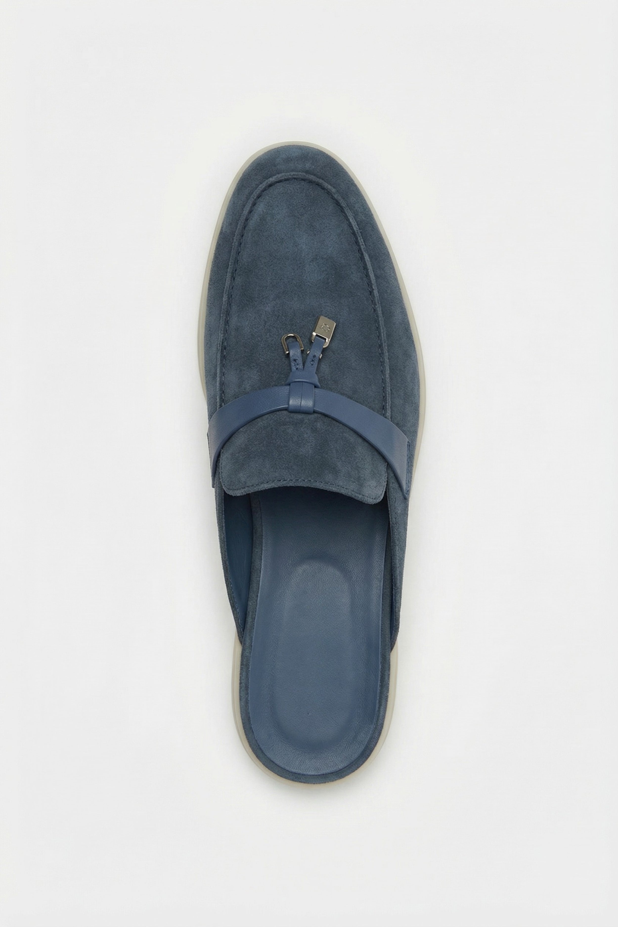 Portobello Suede Mule Steel Blue