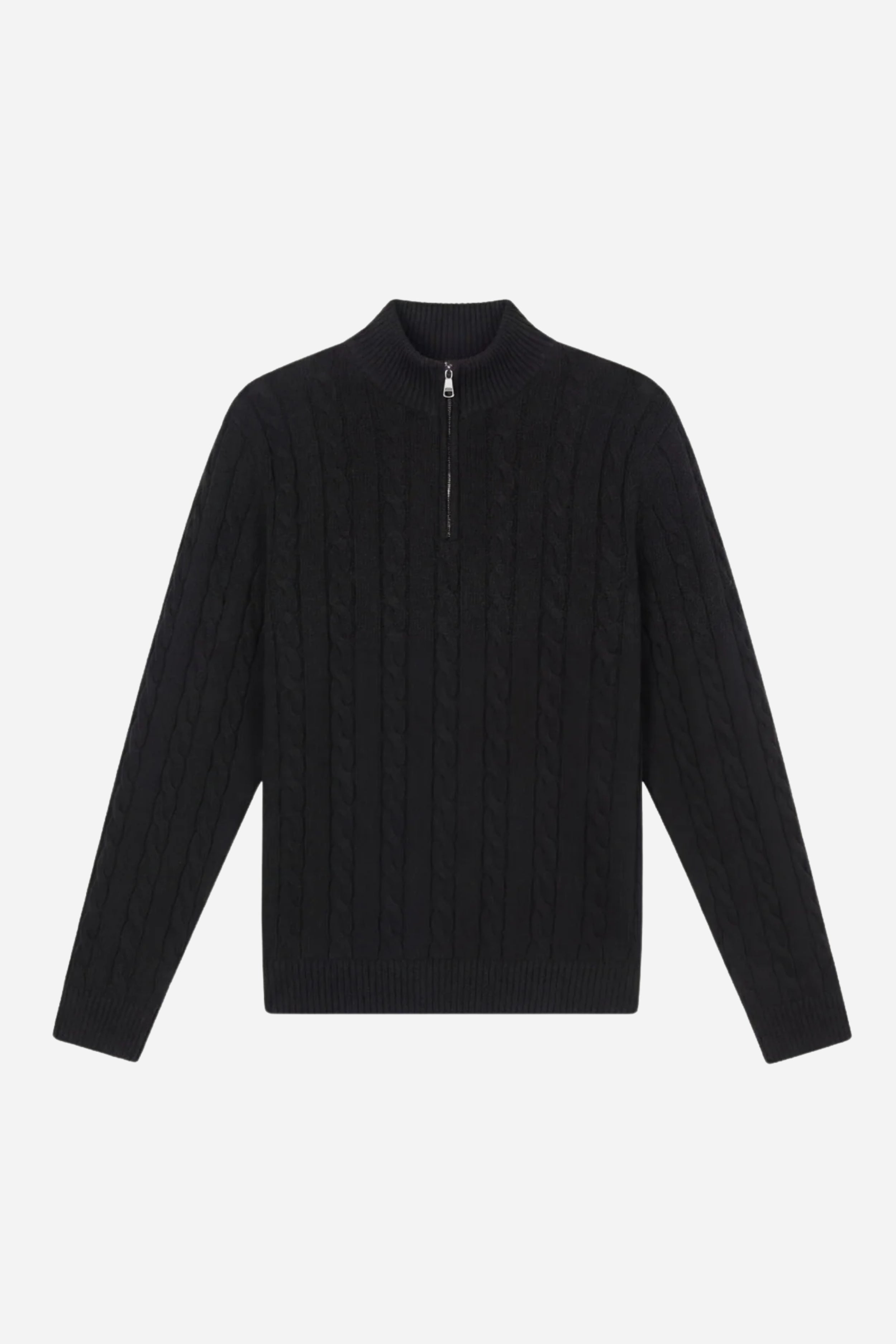Kensington Cashmere Quarter Zip Black