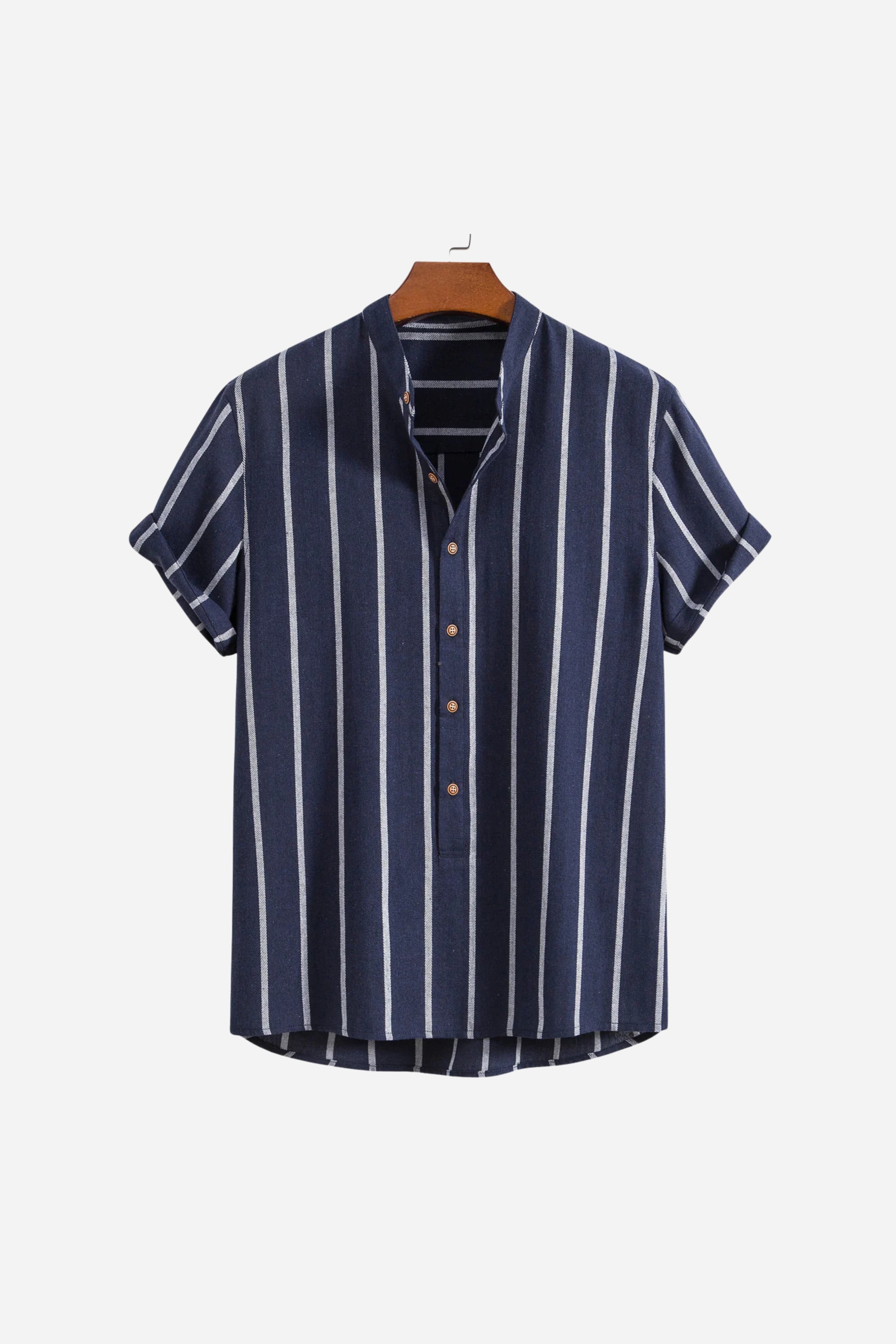 Mayfair Striped Linen Shirt Navy