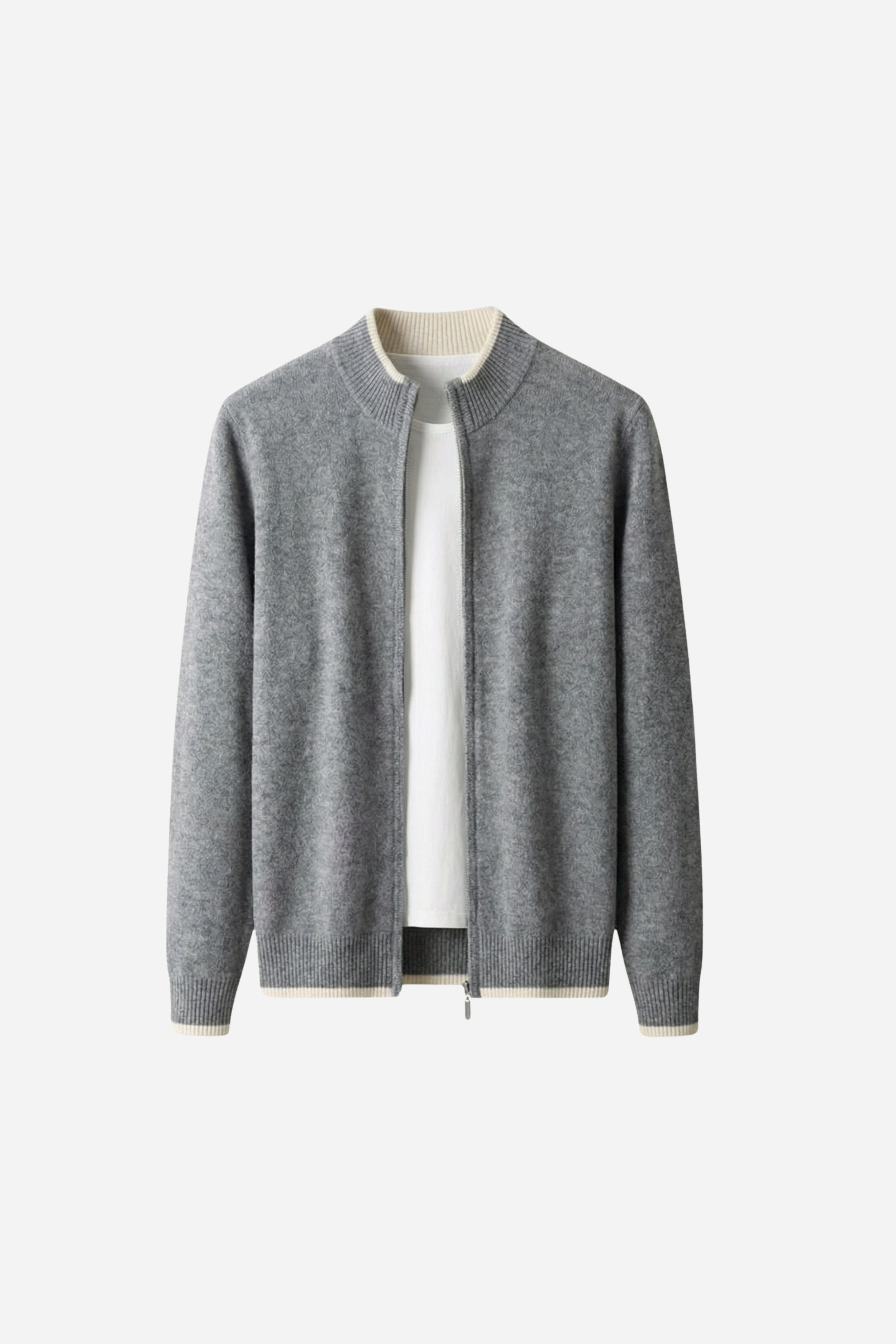 Mayfair Cashmere Zip Cardigan Grey