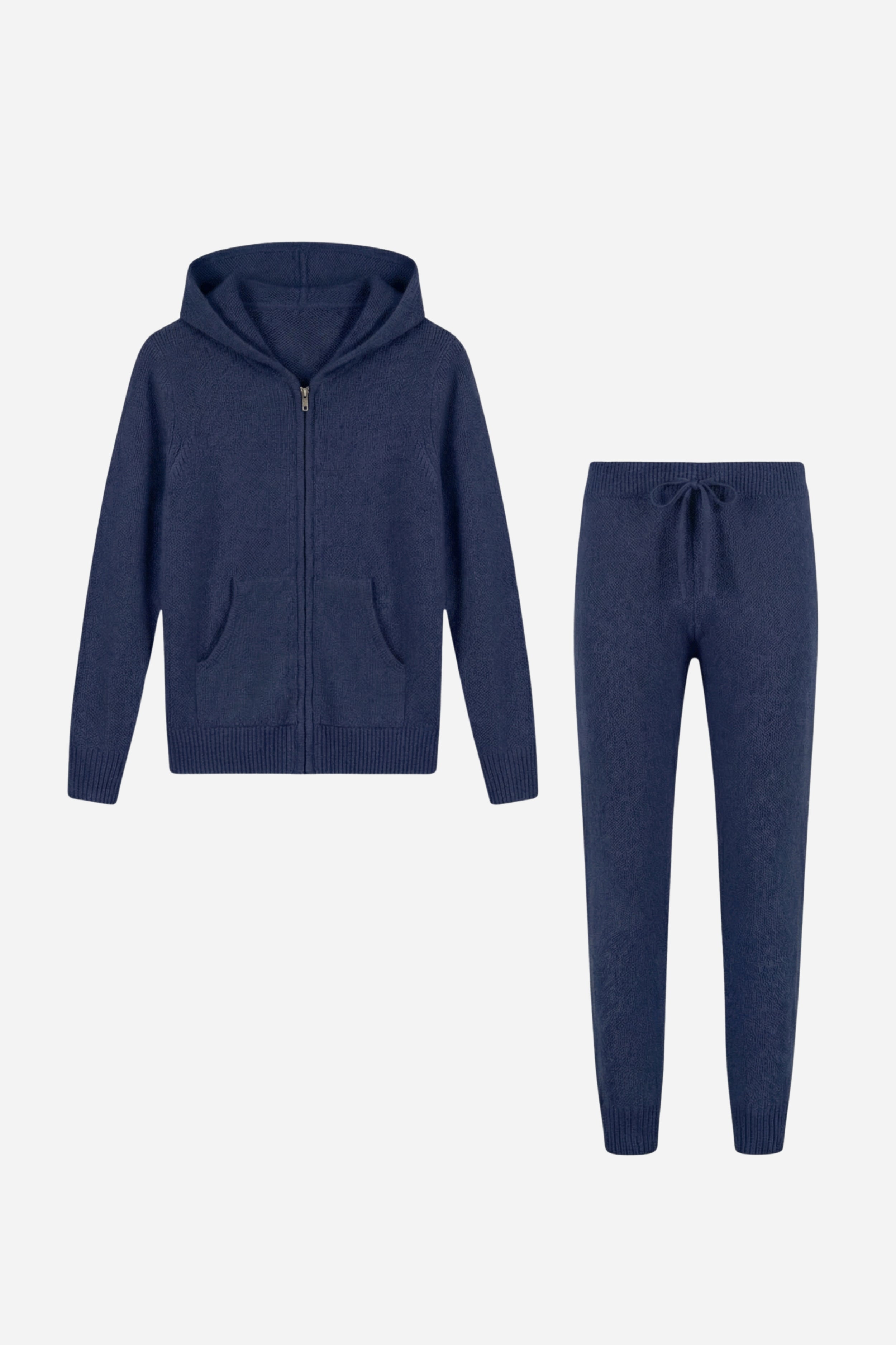 Mayfair Cashmere Hooded Lounge Set Blue