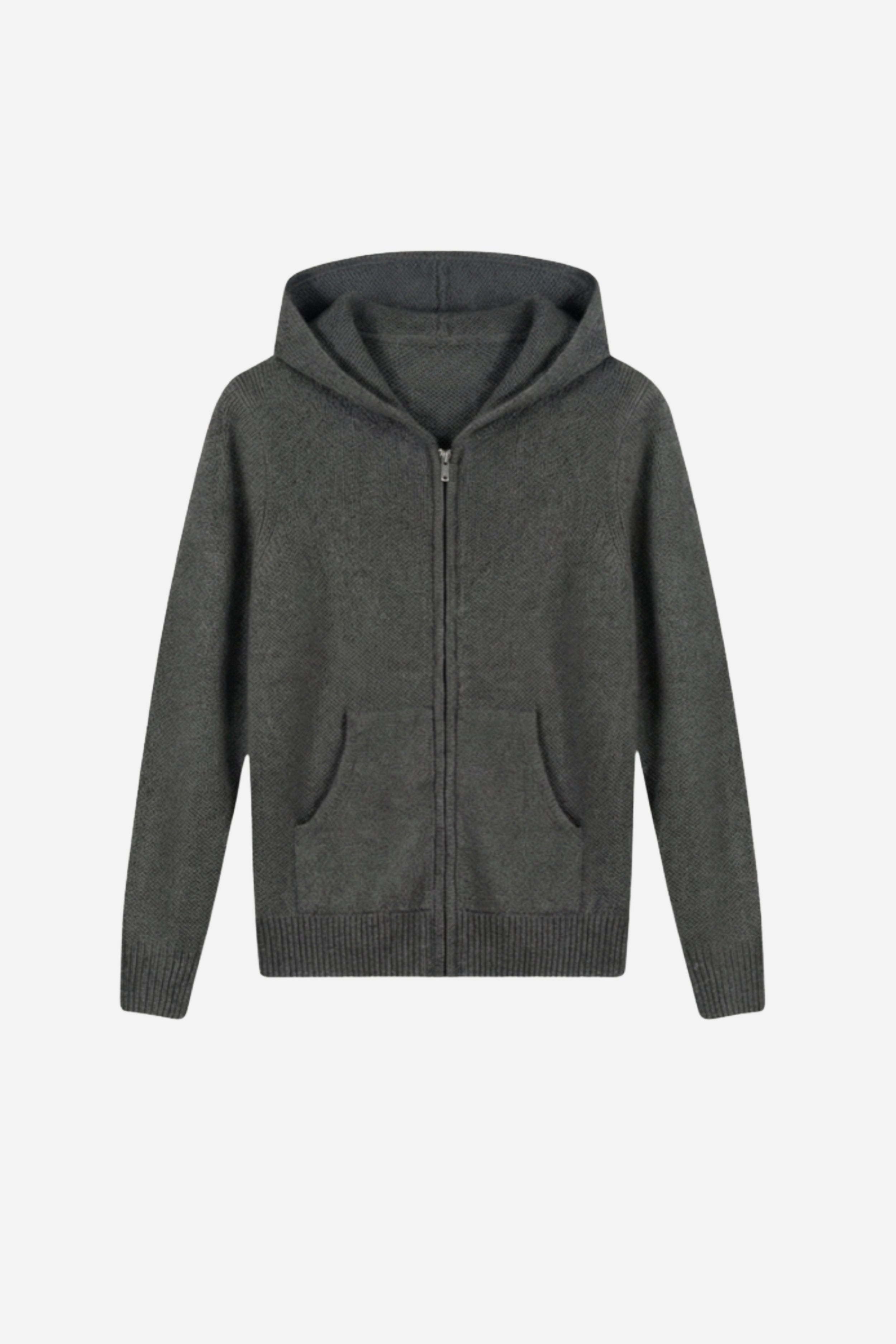 Mayfair Cashmere Zip Cardigan Stone Grey