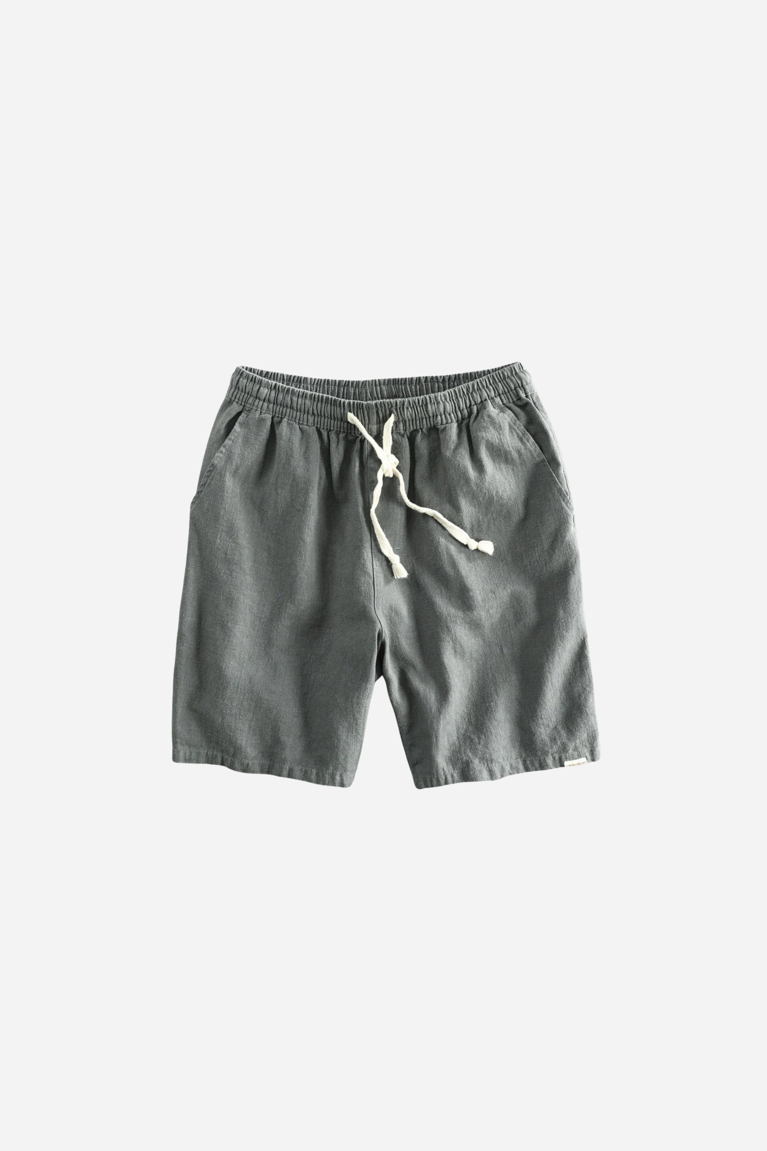 Mayfair Linen Drawstring Shorts Grey
