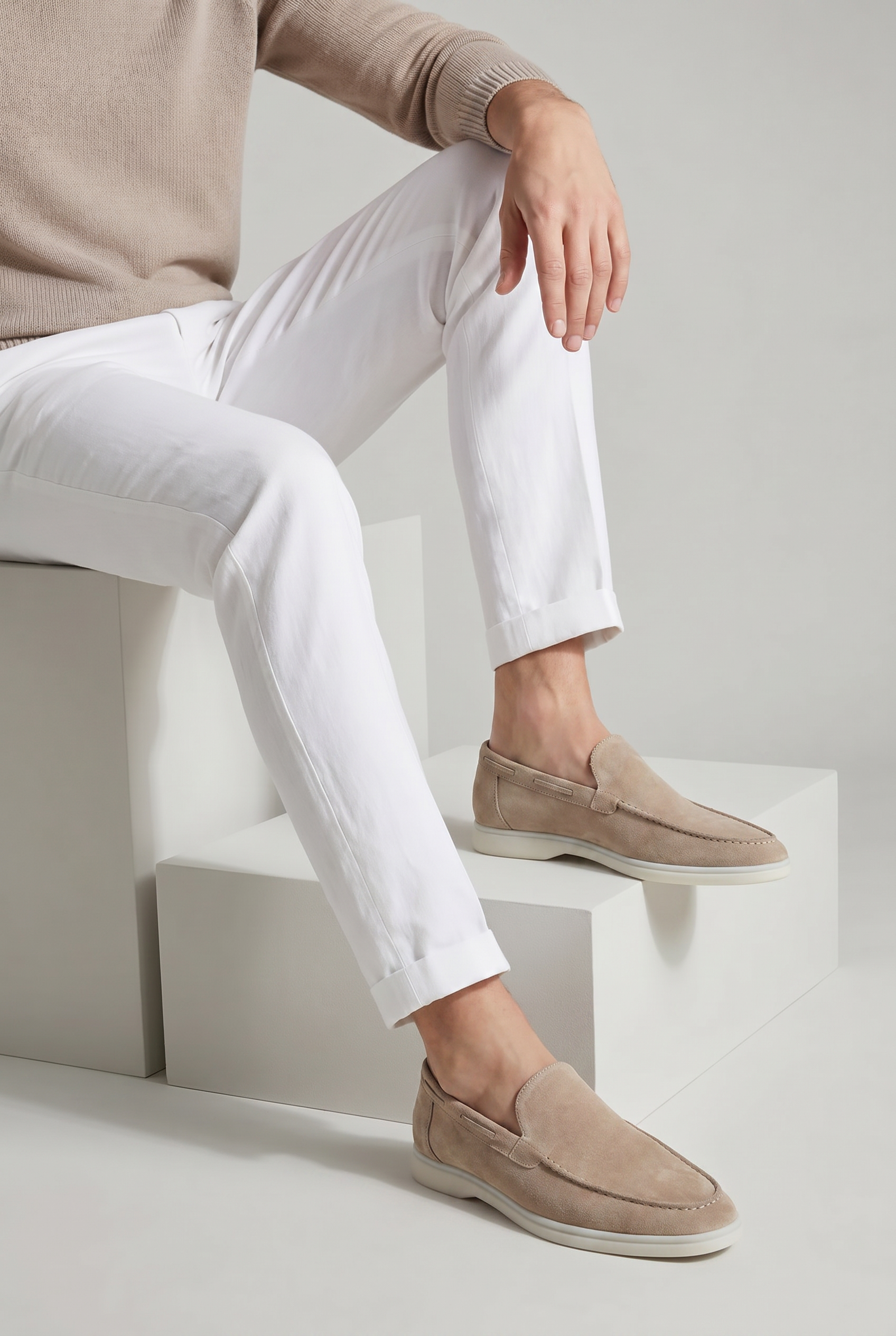 Classic Suede Loafer Beige