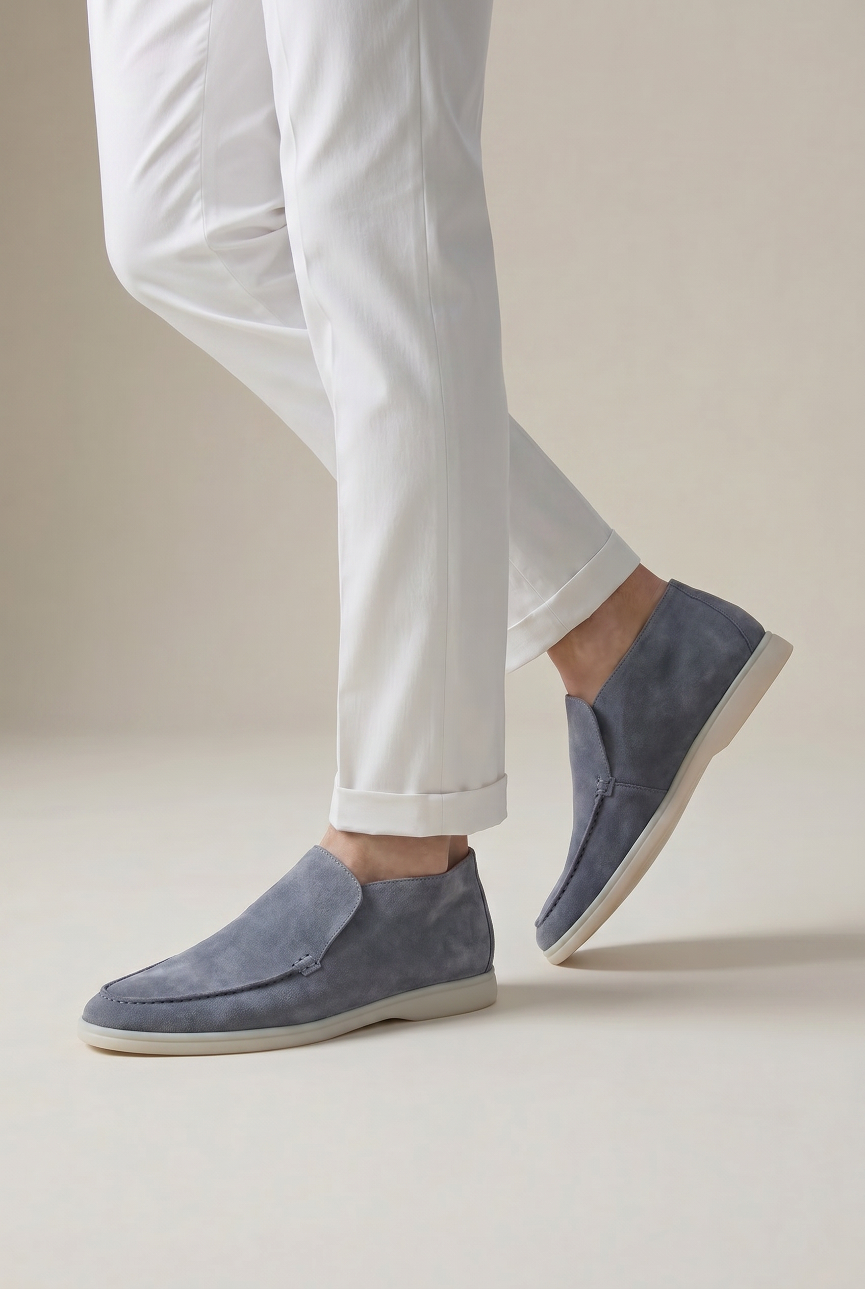Captial Suede Loafer Baby Blue