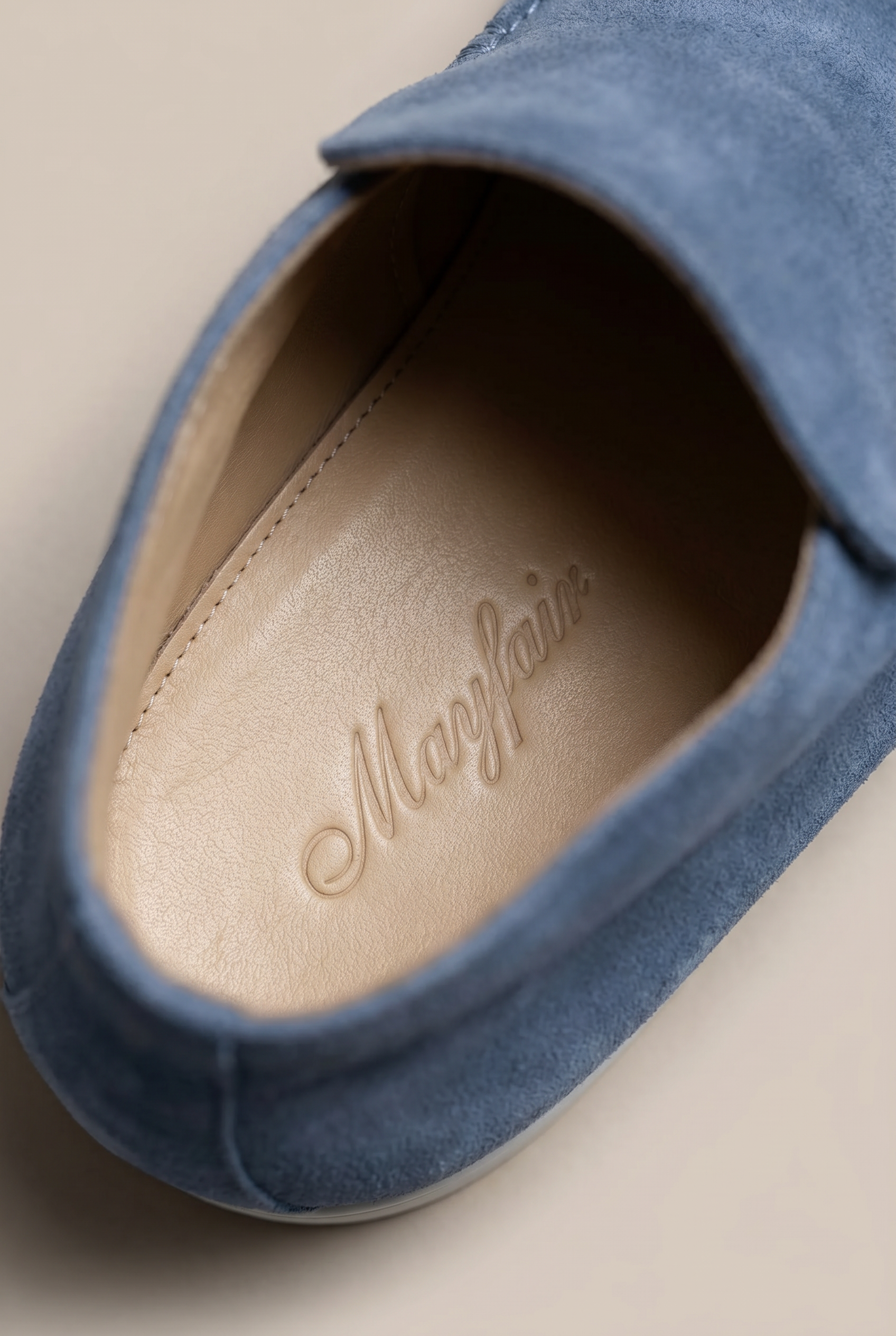 Captial Suede Loafer Baby Blue