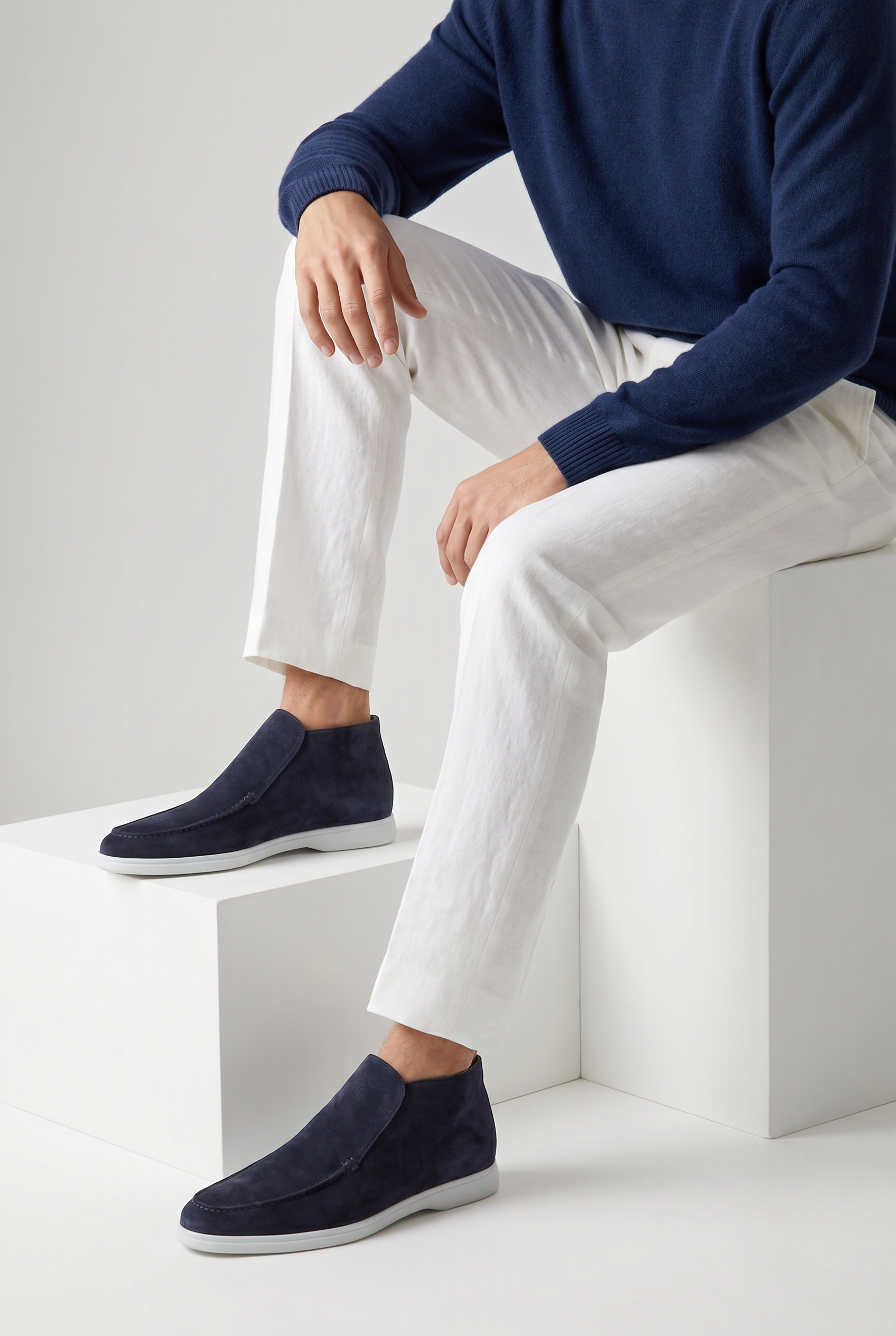 Captial Suede Loafer Navy