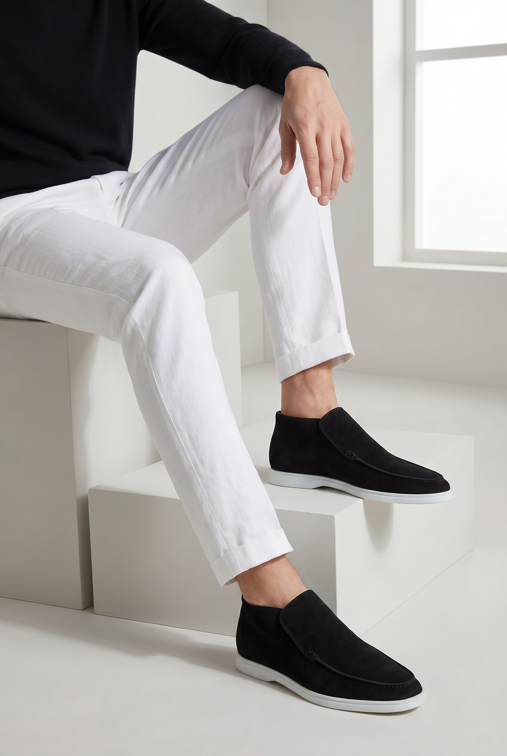Captial Suede Loafer Black