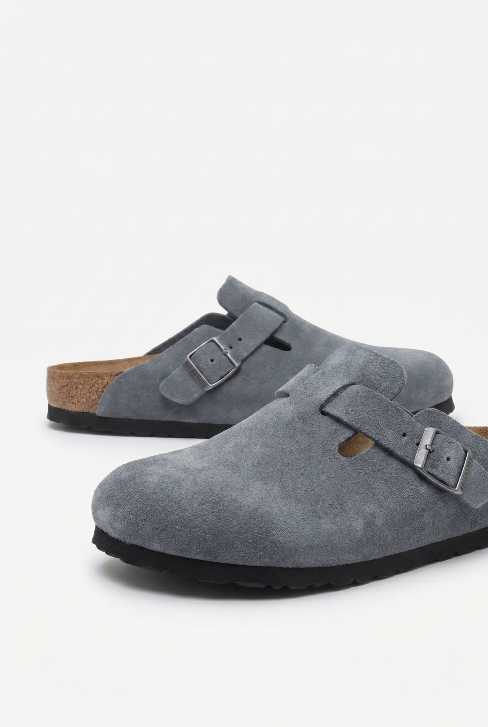 Mayfair Calfsuede Clog Stone Gray