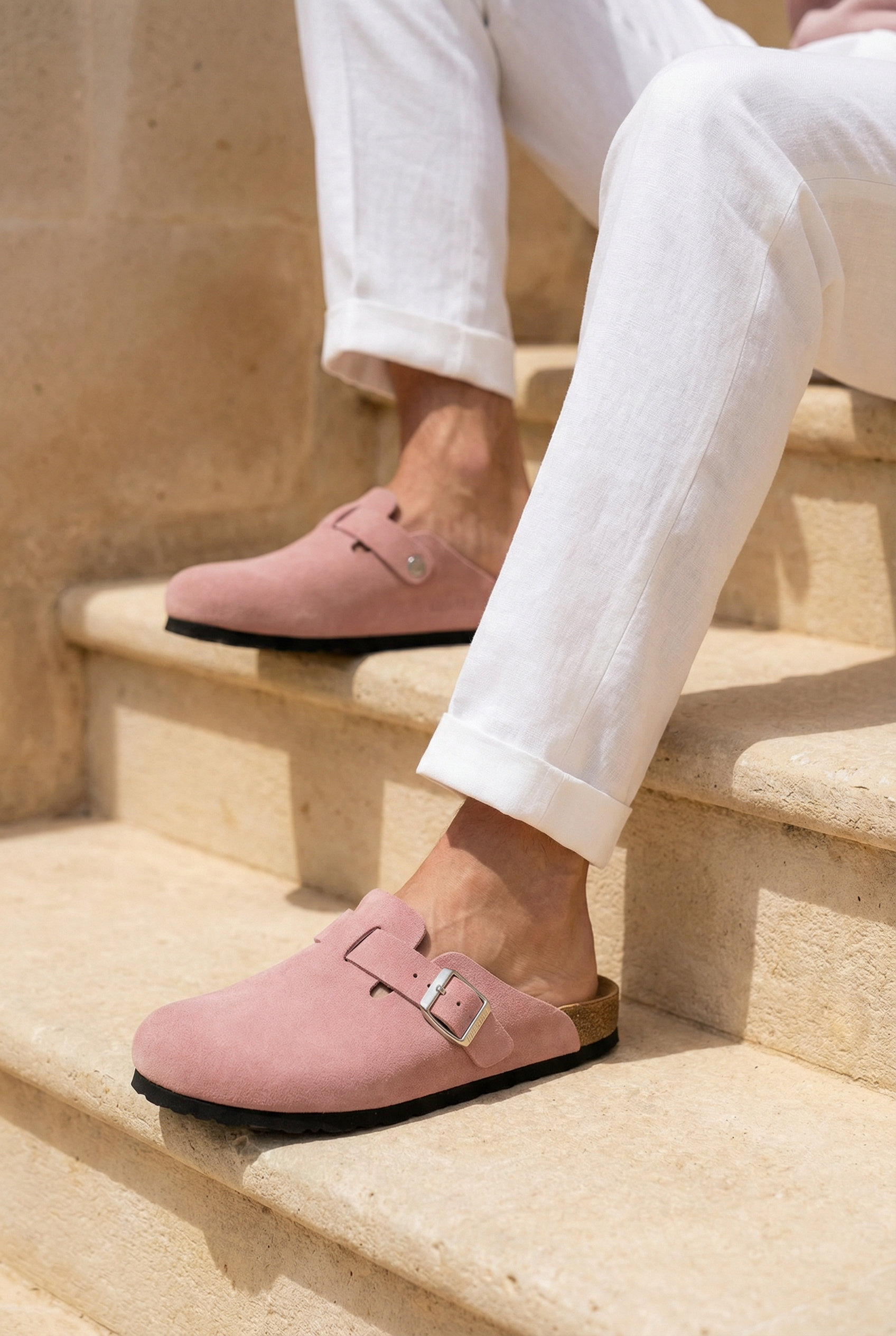 Mayfair Calfsuede Clog Pink