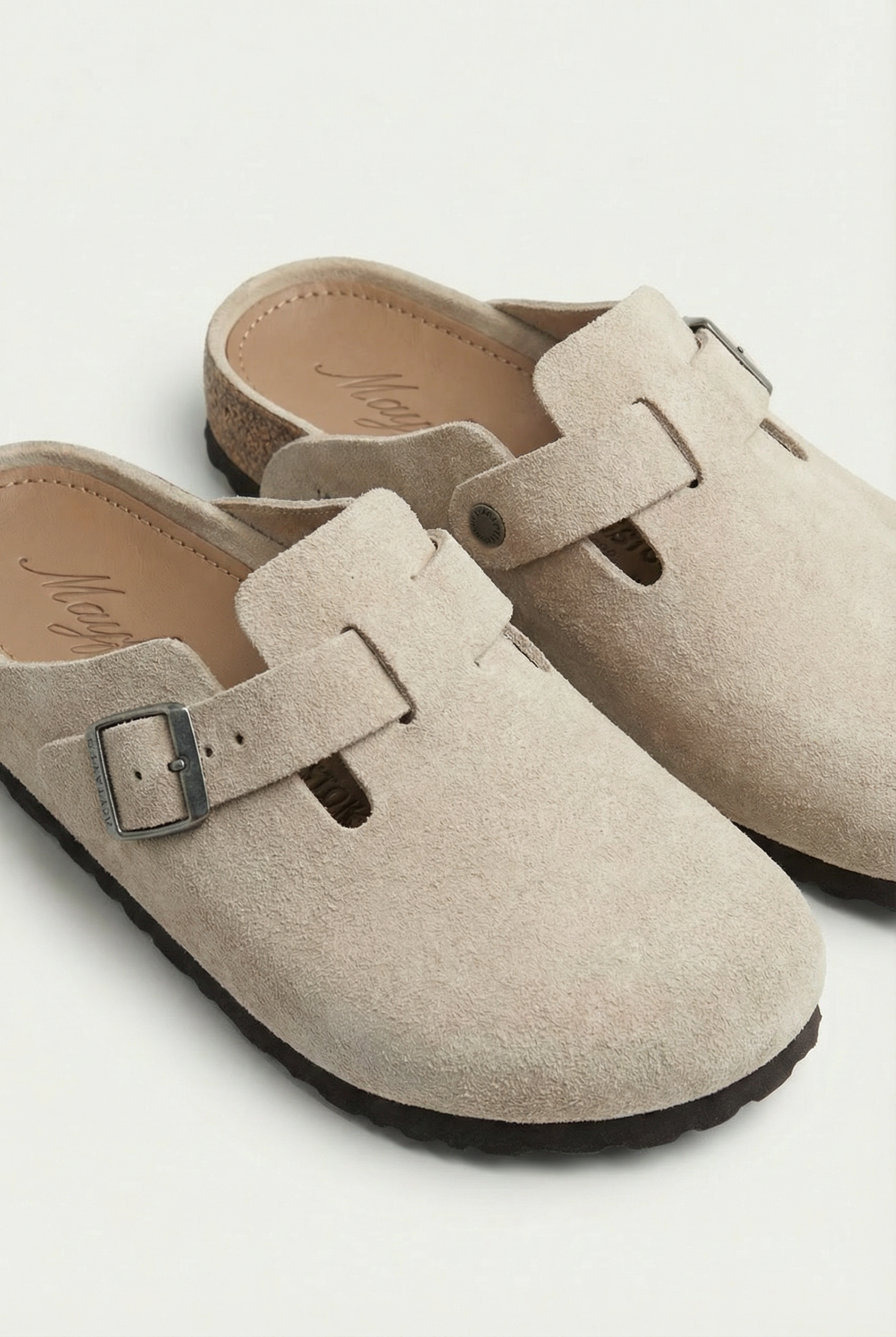 Mayfair Calfsuede Clog Beige
