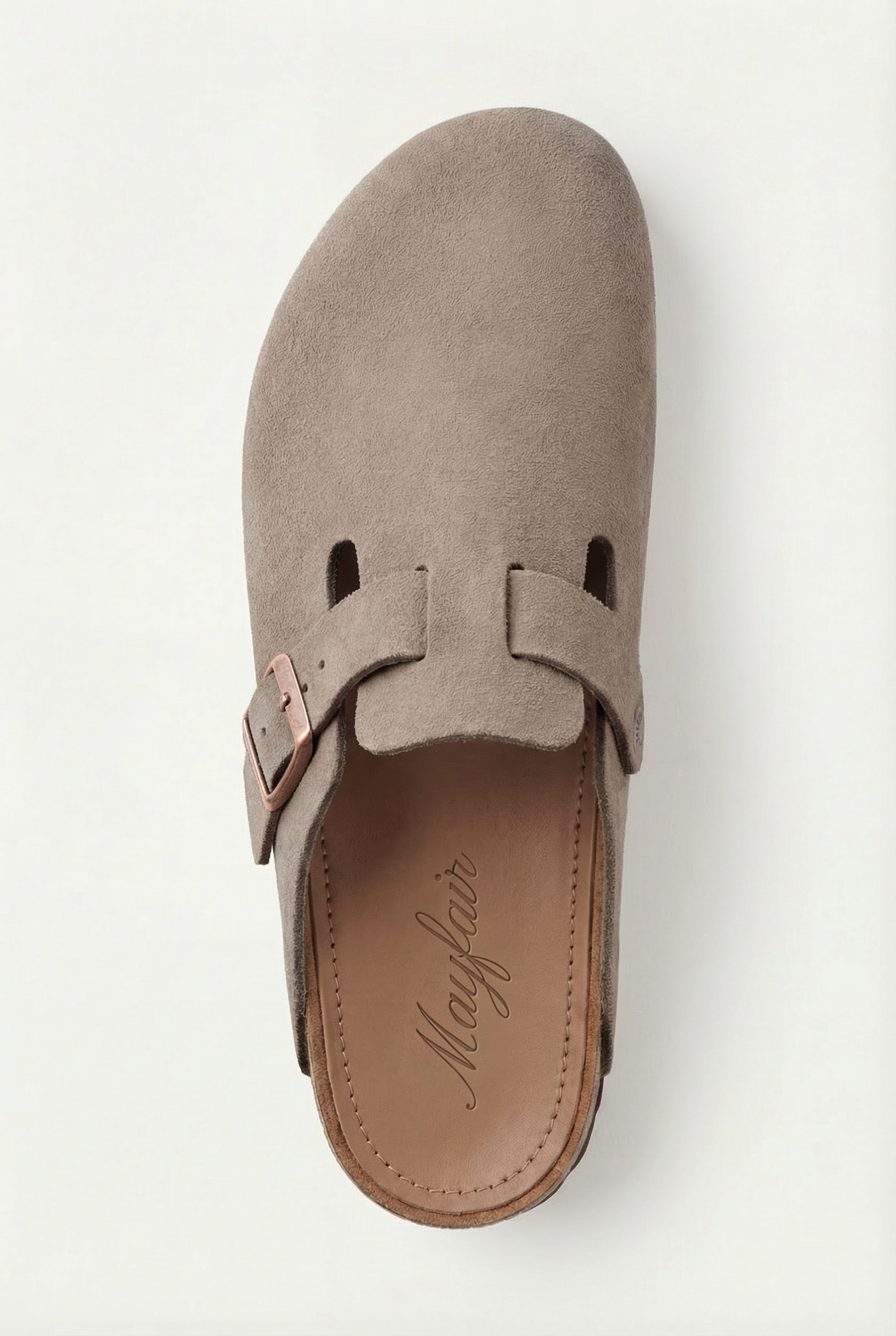 Mayfair Calfsuede Clog taupe