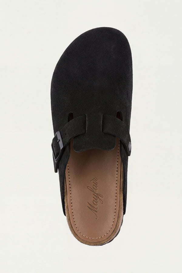 Mayfair Calfsuede Clog Black