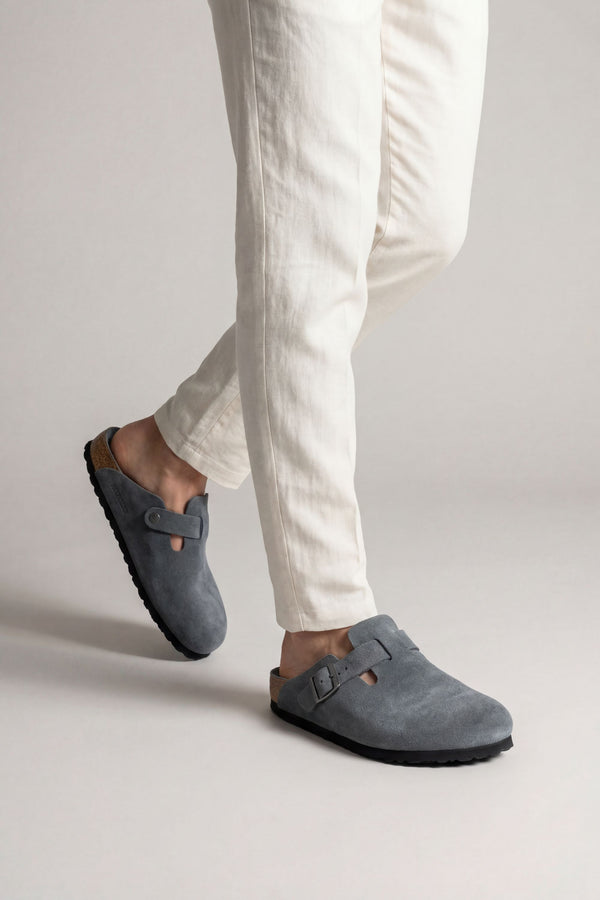 Mayfair Calfsuede Clog Stone Gray