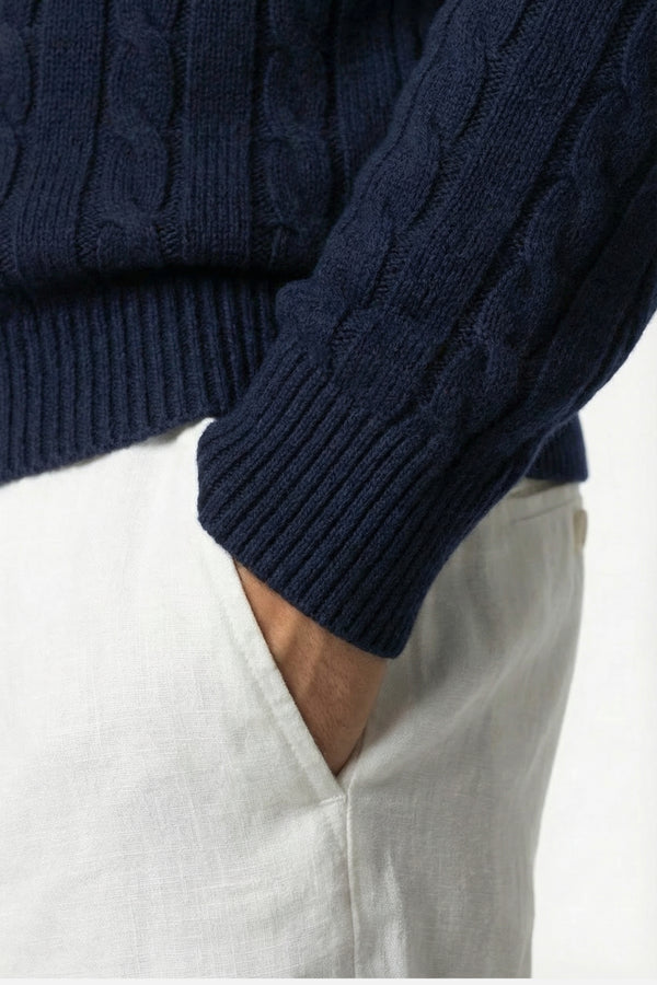 Kensington Cashmere Quarter Zip Navy
