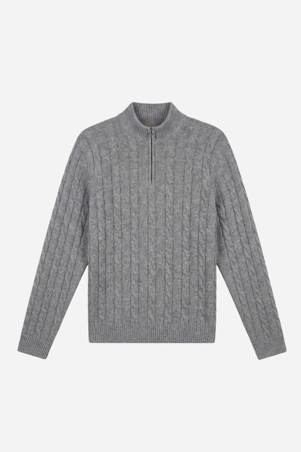 Kensington Cashmere Quarter Zip Grey