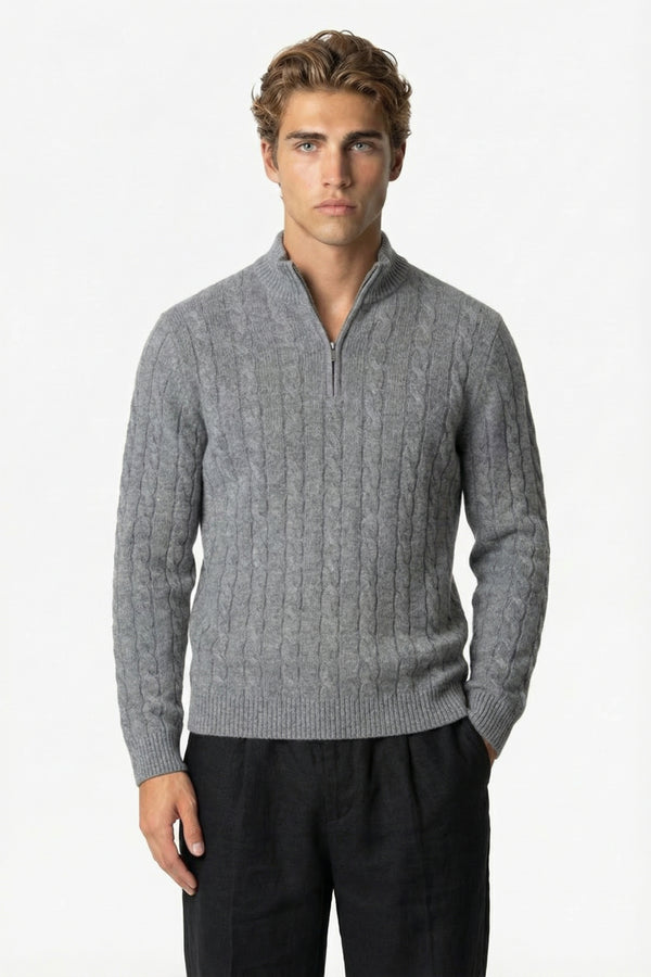 Kensington Cashmere Quarter Zip Grey