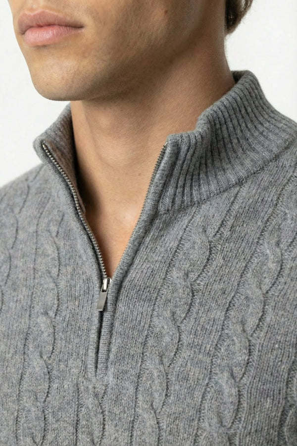 Kensington Cashmere Quarter Zip Grey