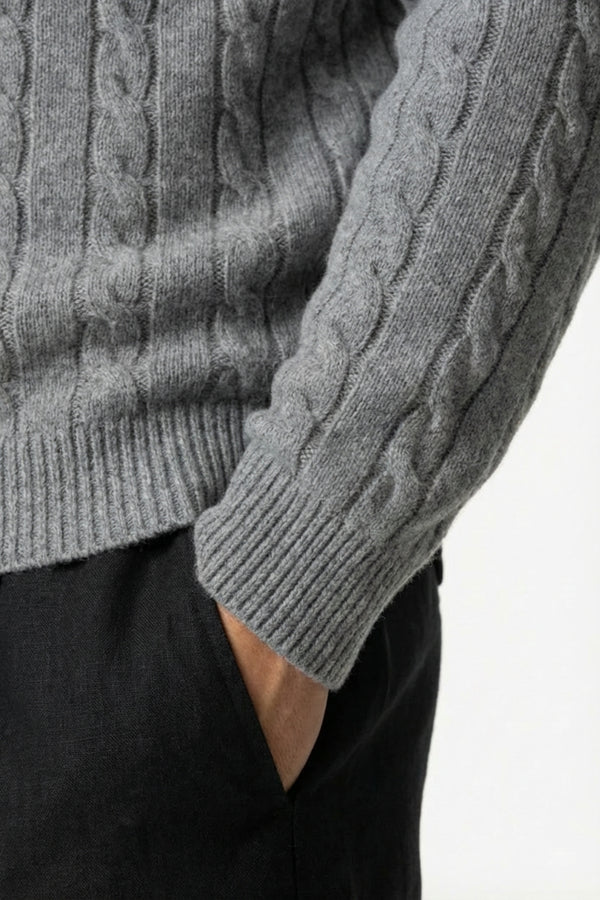 Kensington Cashmere Quarter Zip Grey