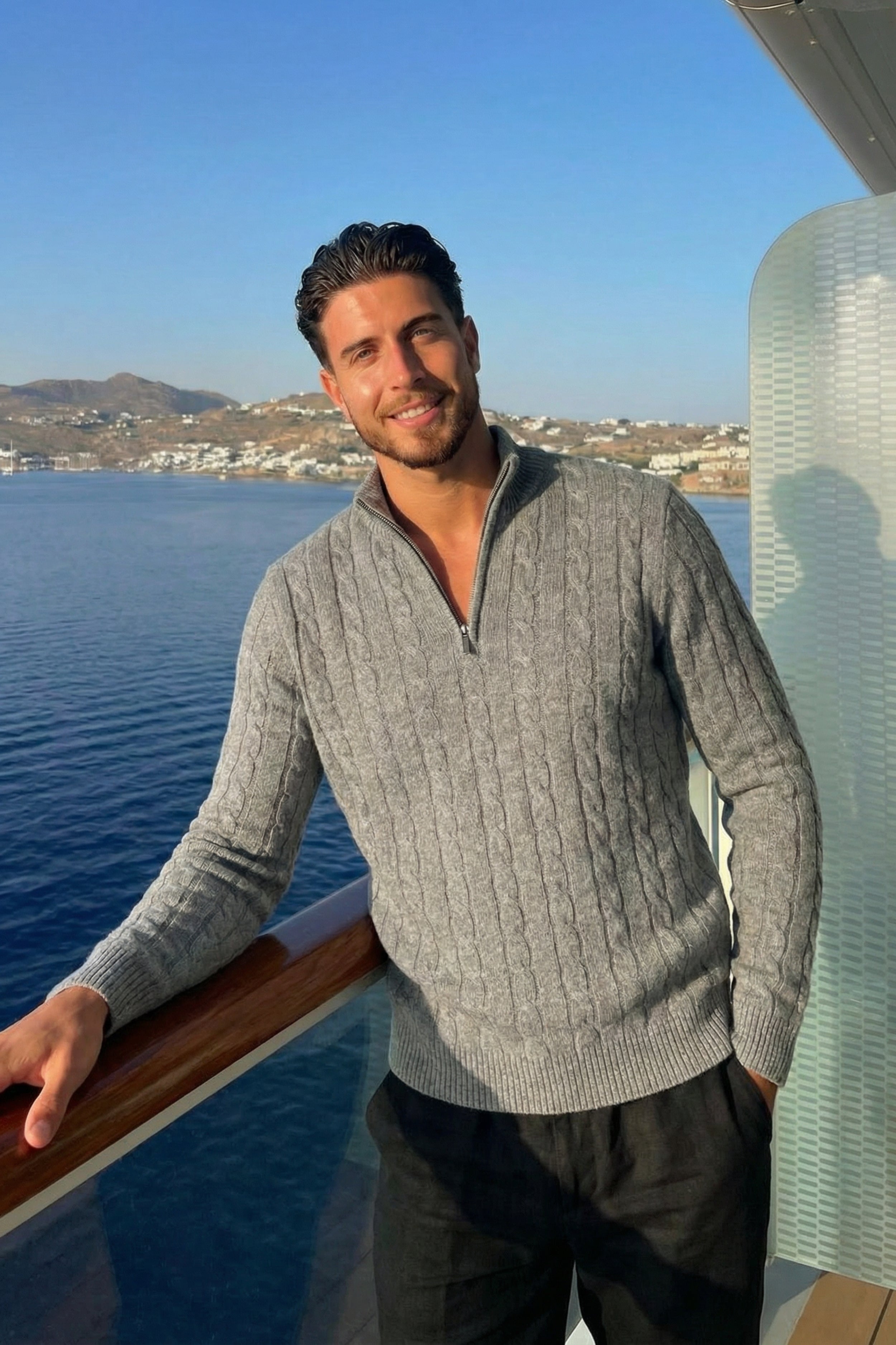 Kensington Cashmere Quarter Zip Grey