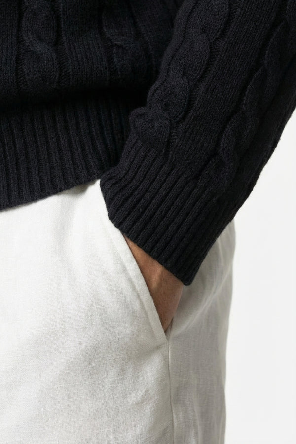 Kensington Cashmere Quarter Zip Black