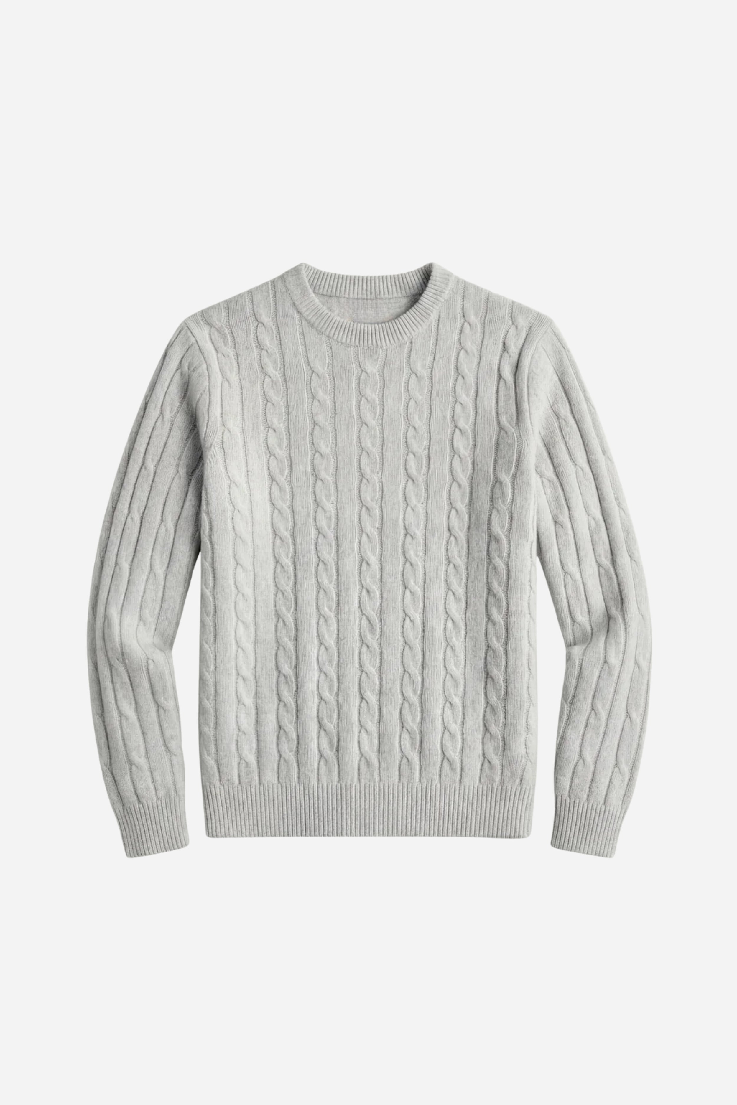 Kensington Cashmere Cable Crewneck Grey