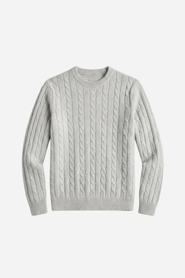 Kensington Cashmere Cable Crewneck Grey