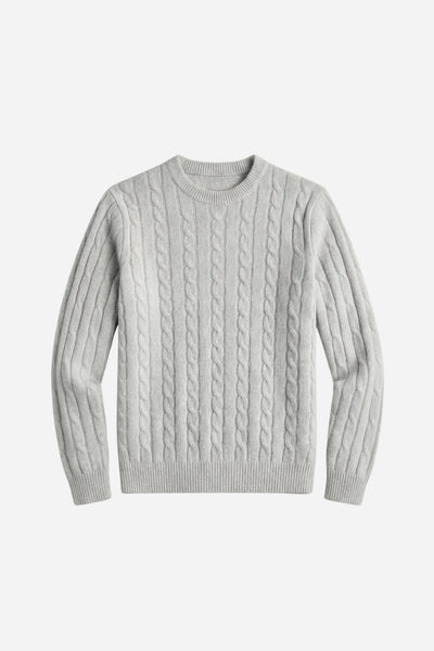 Kensington Cashmere Cable Crewneck Grey