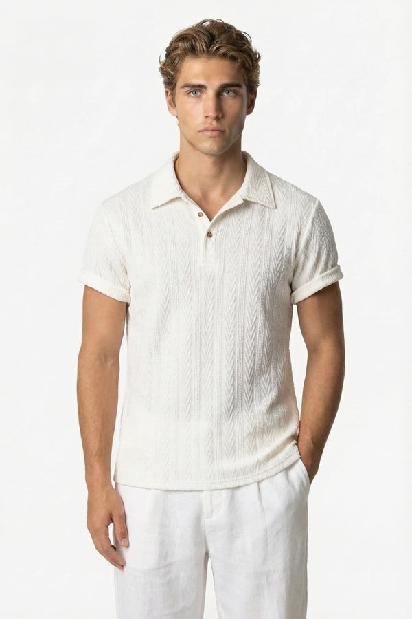 Huxley Textured Polo White