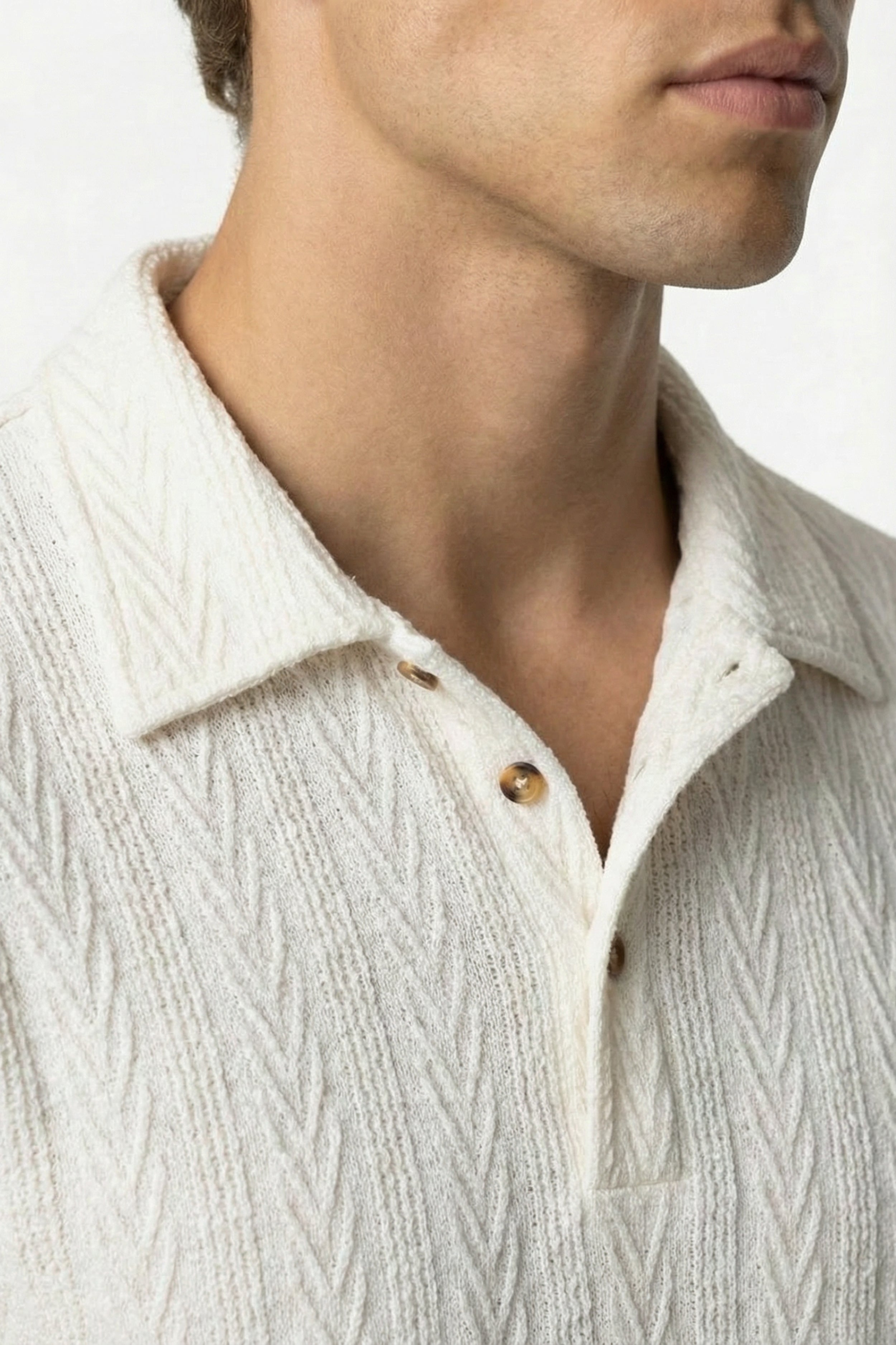 Huxley Textured Polo White