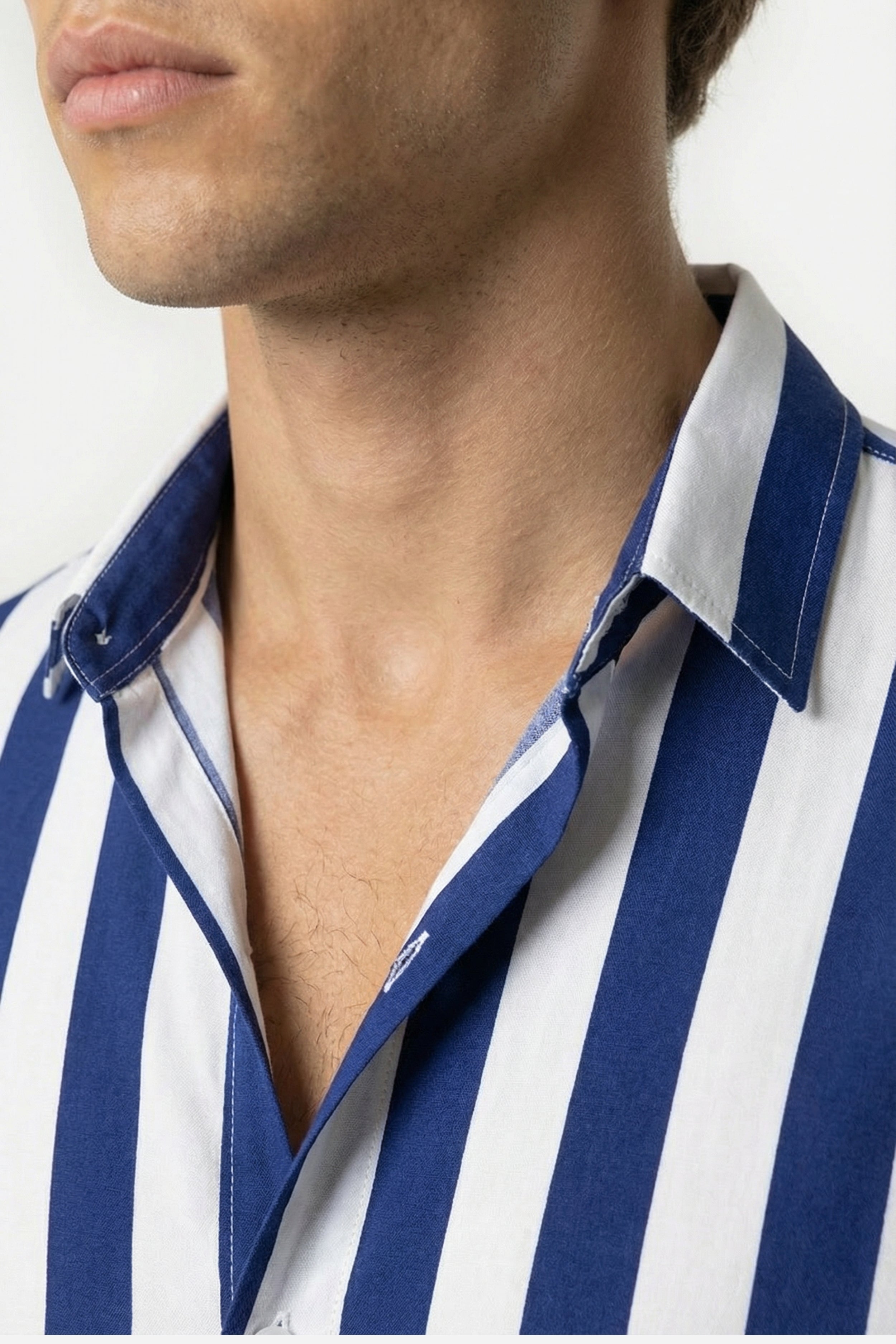 Huxley Striped Summer Shirt Navy