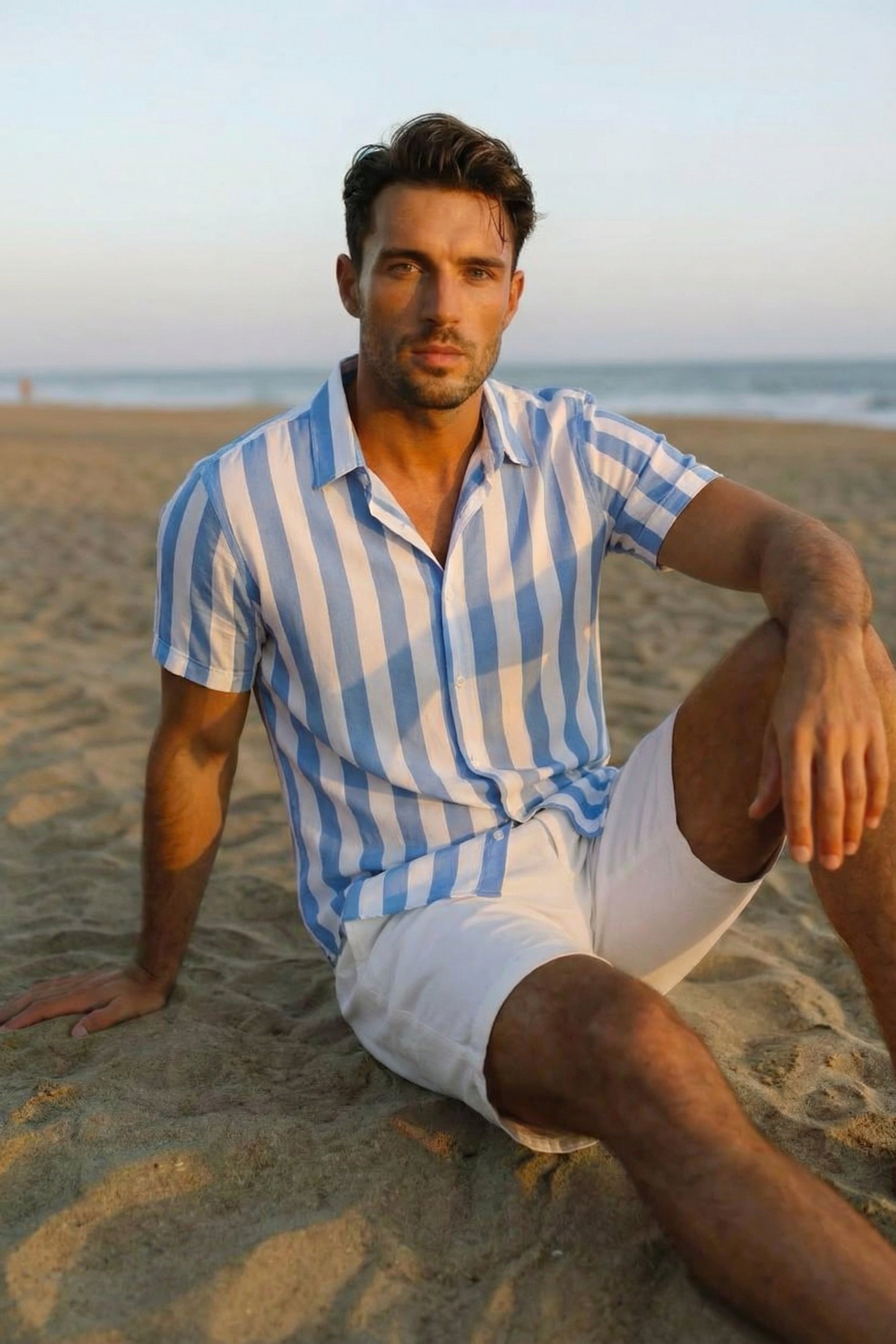 Huxley Striped Summer Shirt Blue