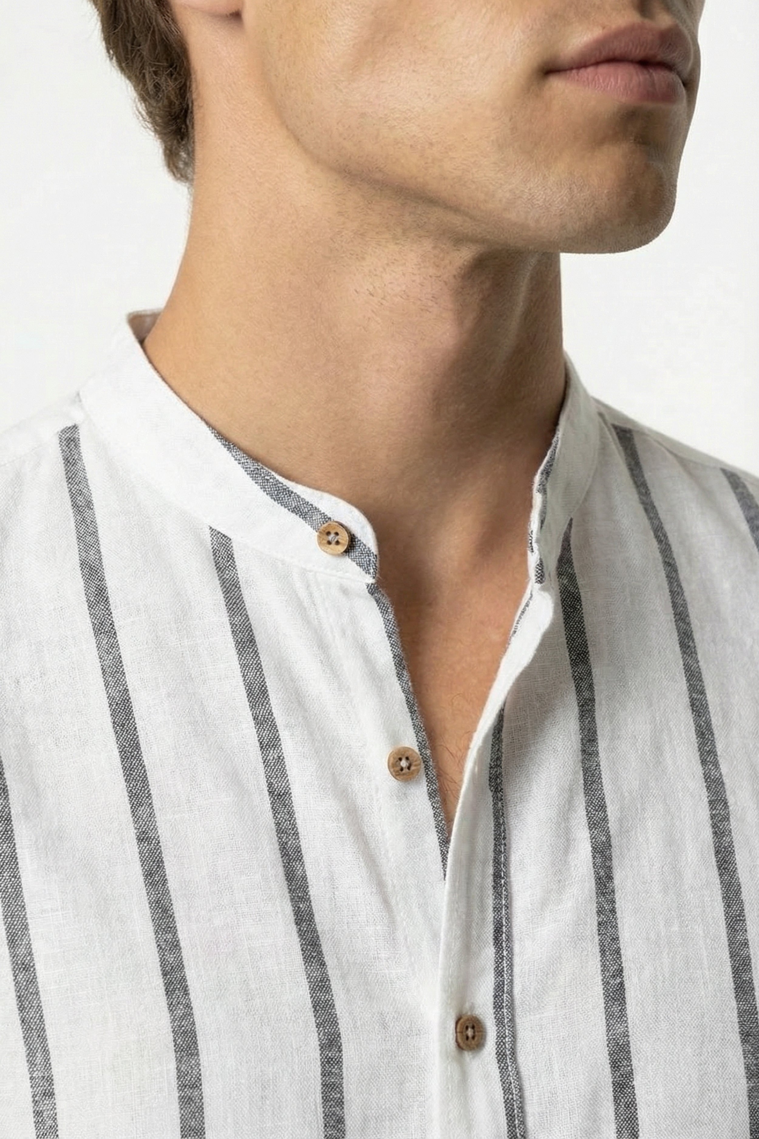 Mayfair Striped Linen Shirt White