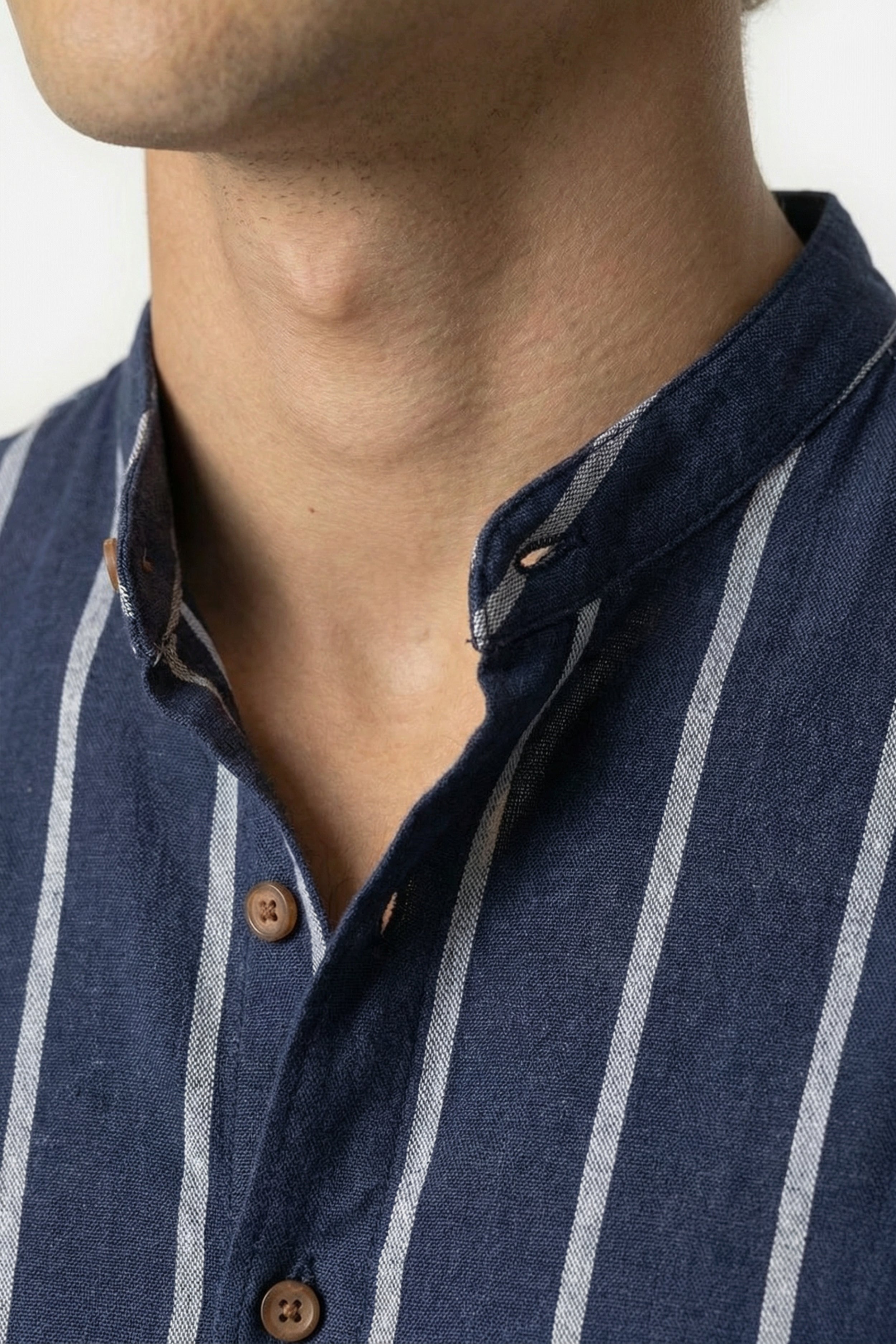 Mayfair Striped Linen Shirt Navy