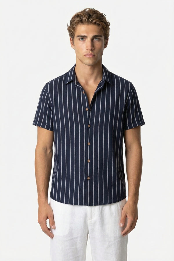 Riviera Stripe Shirt Navy