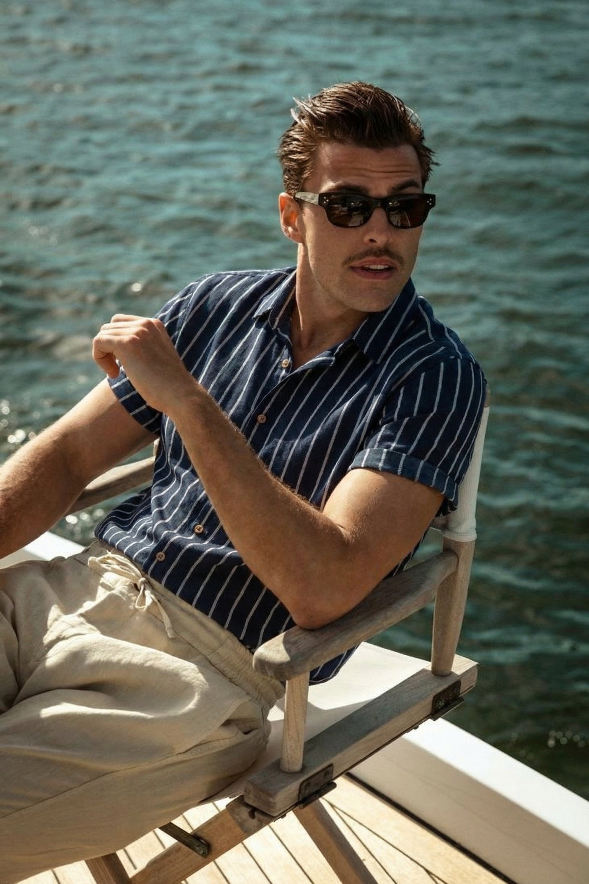Riviera Stripe Shirt Navy