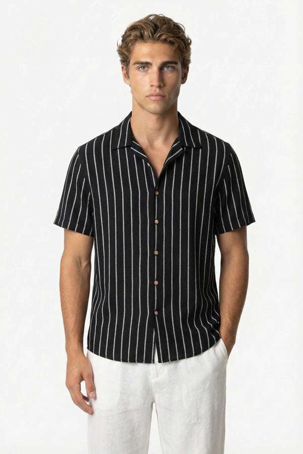 Riviera Stripe Shirt Black